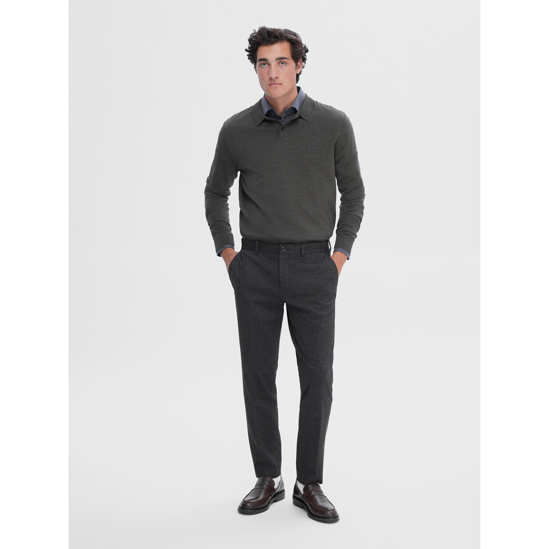 Selected Homme Hlače iz tkanine 16092651 Siva Slim Fit - Pepit.si