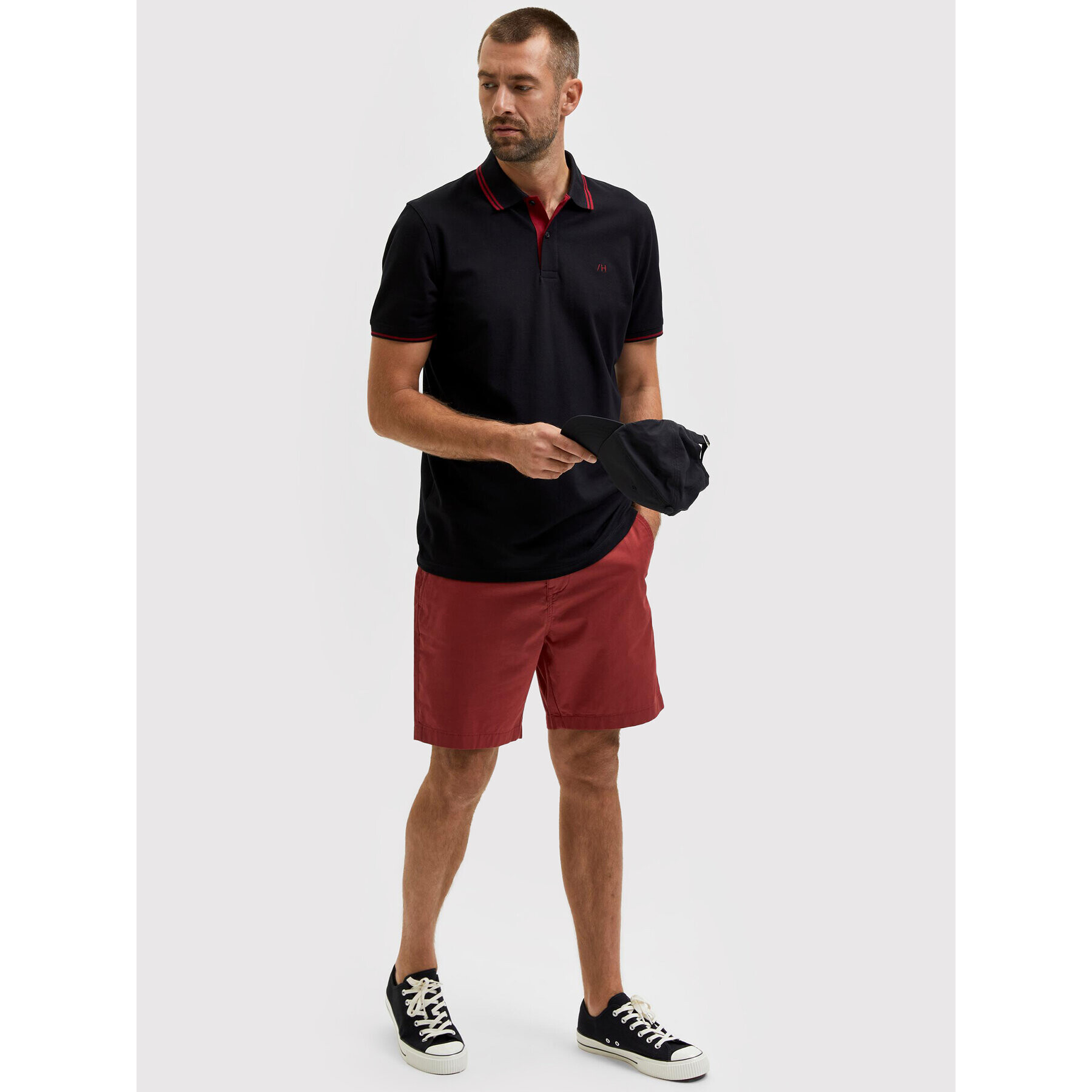 Selected Homme Kratke hlače iz tkanine Flex 16083844 Rdeča Regular Fit - Pepit.si