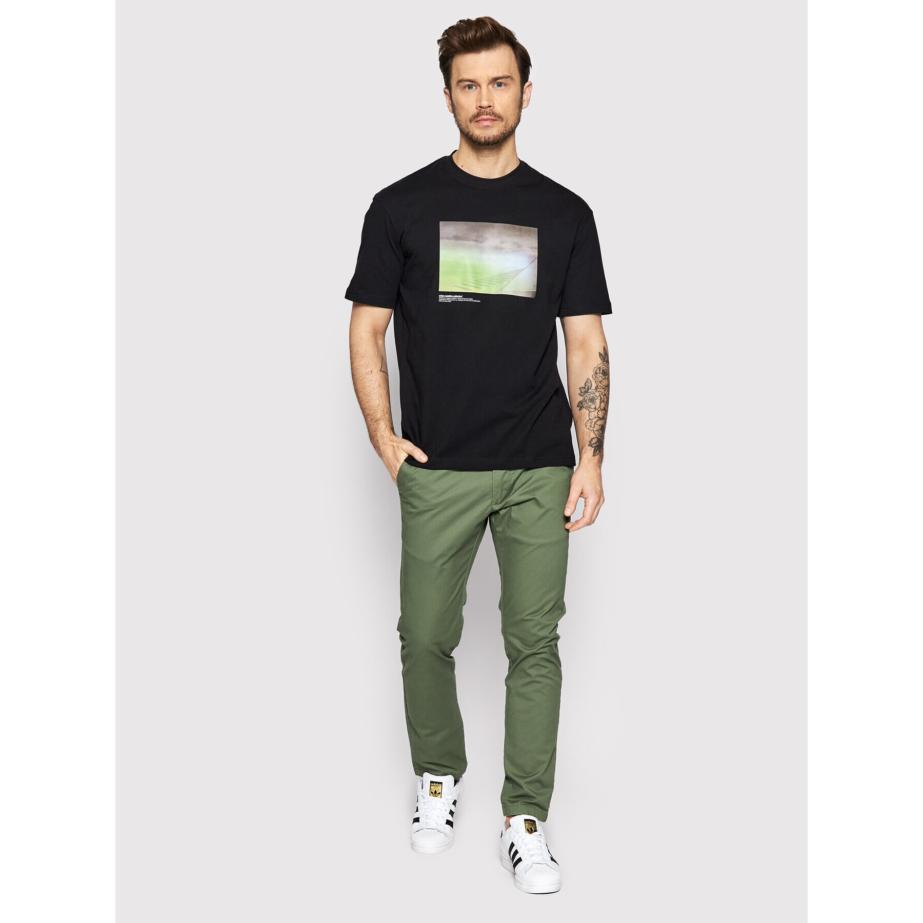 Selected Homme Majica Gunther 16083376 Črna Loose Fit - Pepit.si