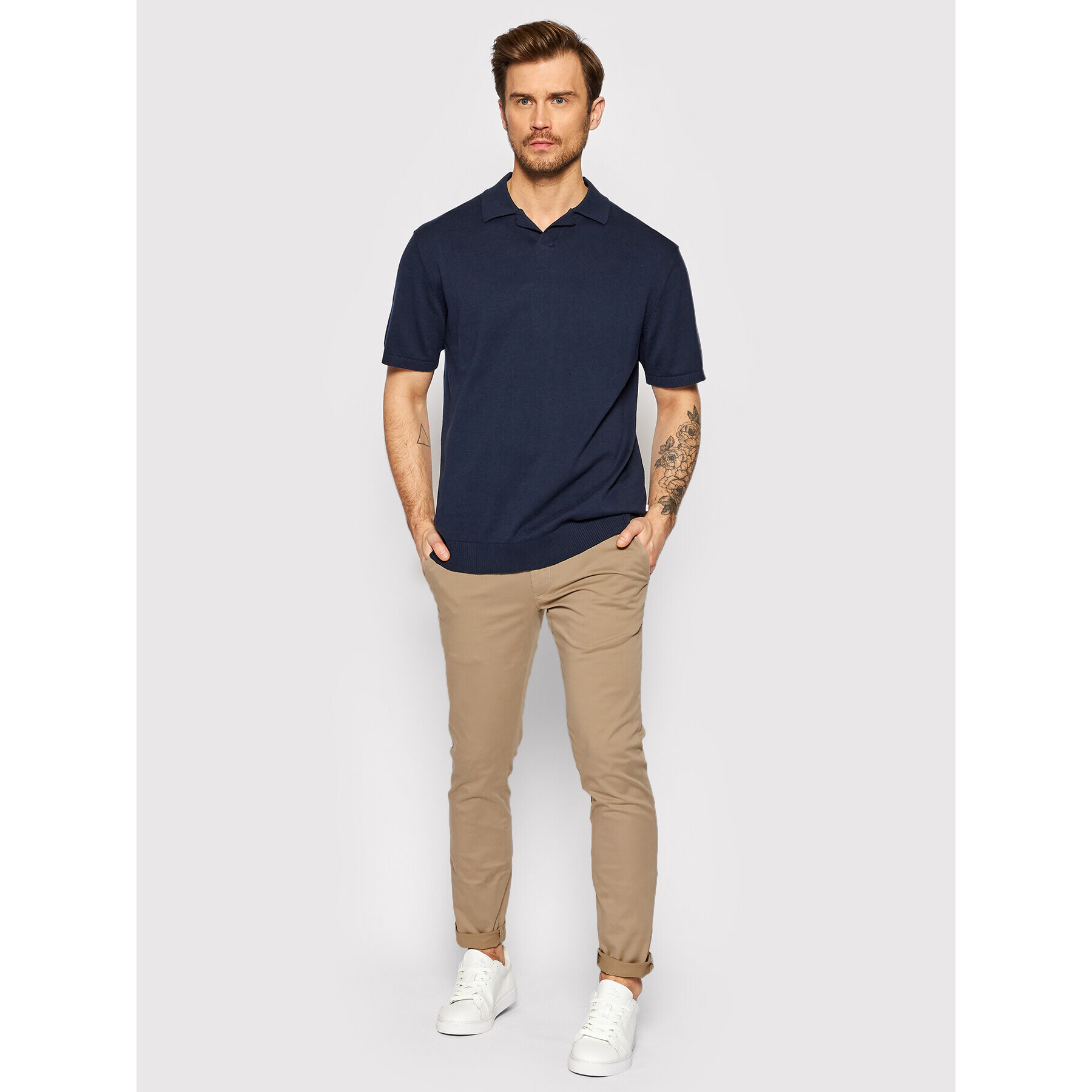 Selected Homme Pulover James 16086038 Mornarsko modra Relaxed Fit - Pepit.si