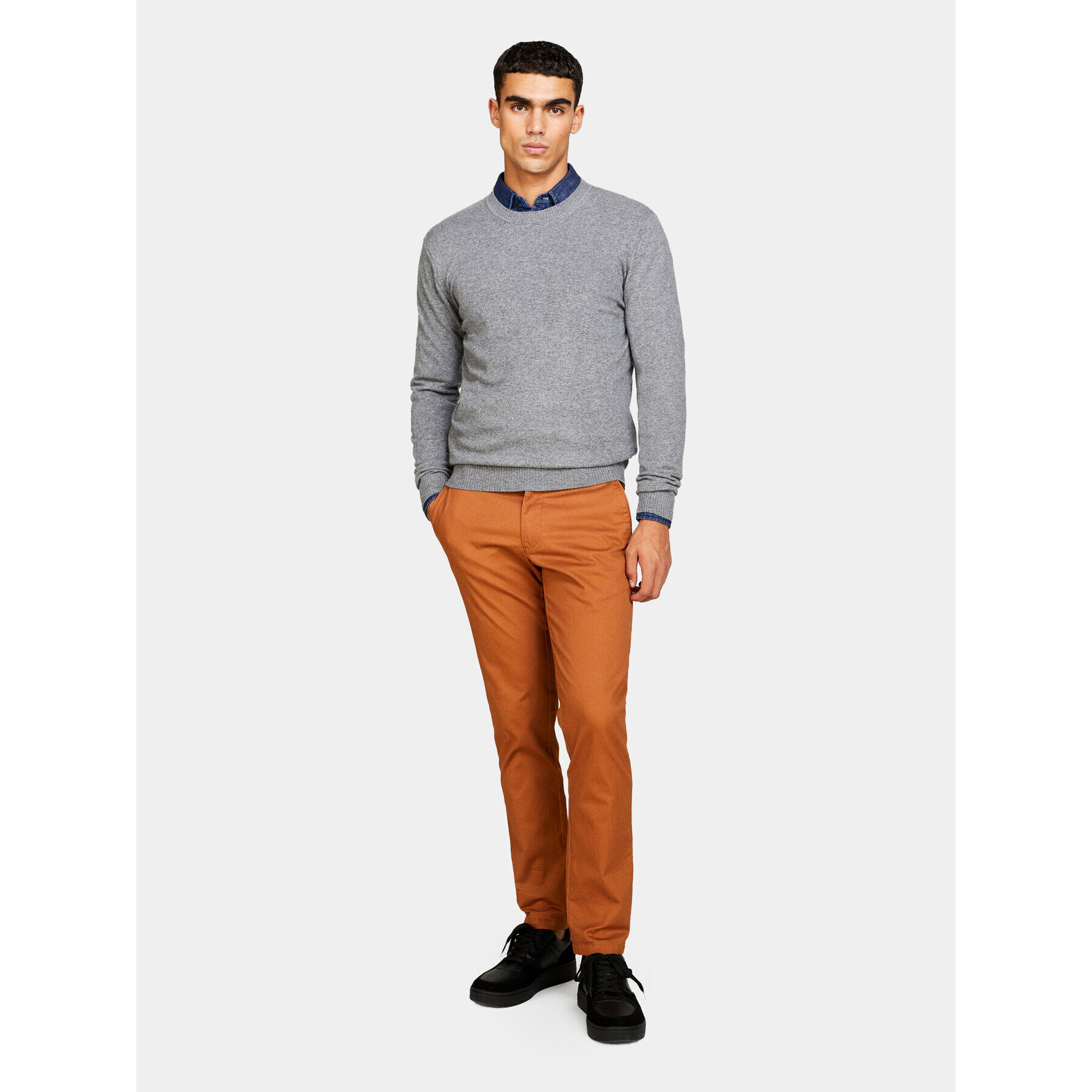 Sisley Pulover 102HS1B17 Siva Slim Fit - Pepit.si