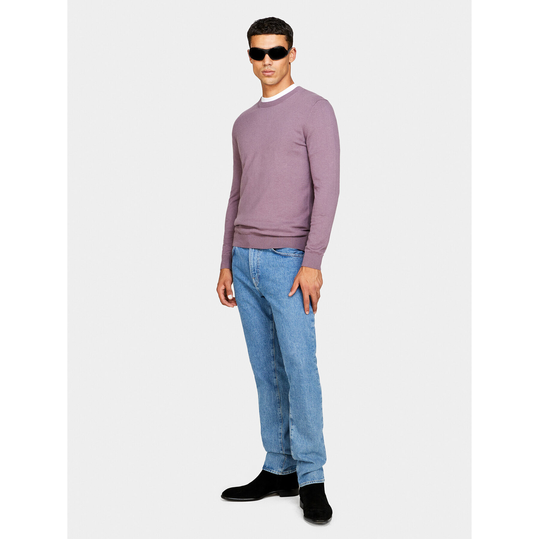 Sisley Pulover 10F2S1C78 Vijolična Slim Fit - Pepit.si