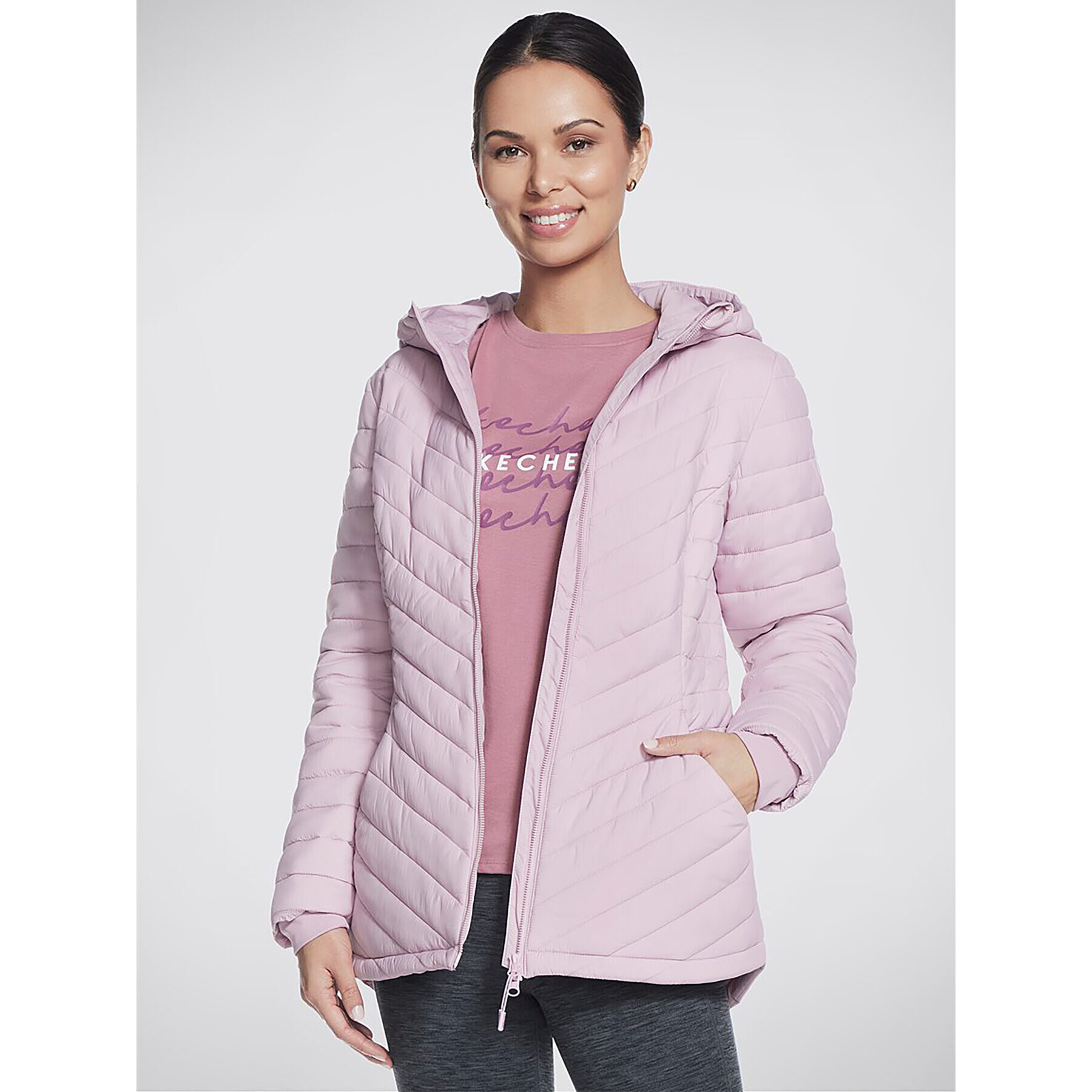 Skechers Anorak Goshield Everyday Parka JA5 Roza Regular Fit - Pepit.si