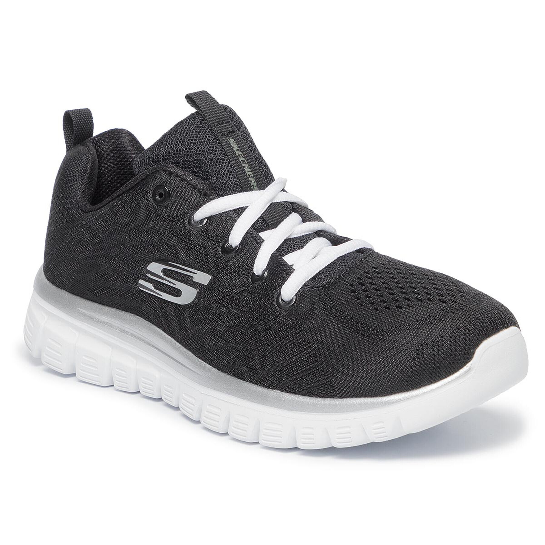 Skechers Čevlji Get Connected 12615/BKW Črna - Pepit.si