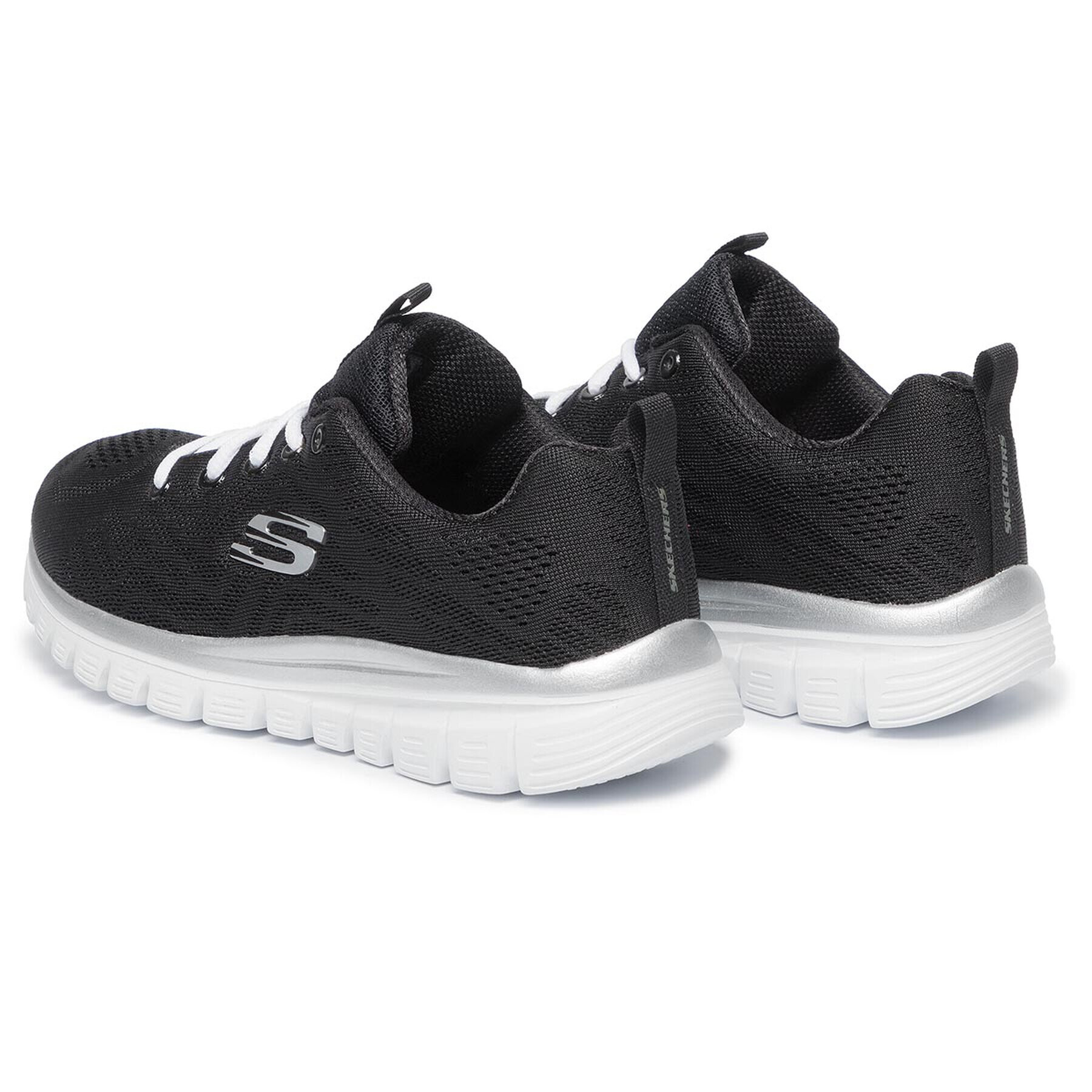 Skechers Čevlji Get Connected 12615/BKW Črna - Pepit.si