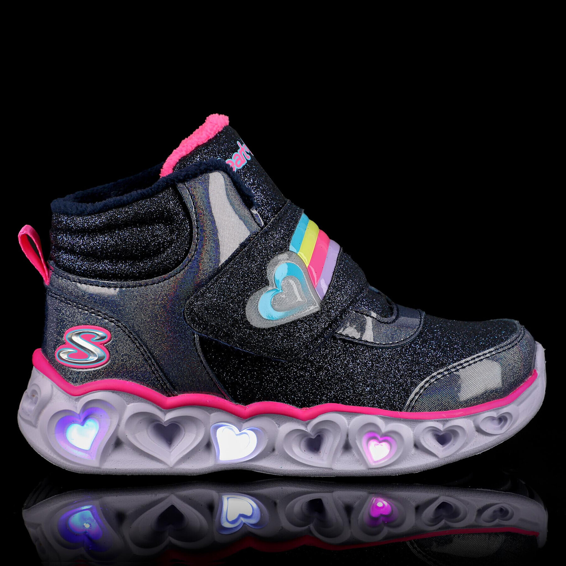 Skechers Gležnjarji Brilliant Rainbow 302669L/NVPK Mornarsko modra - Pepit.si