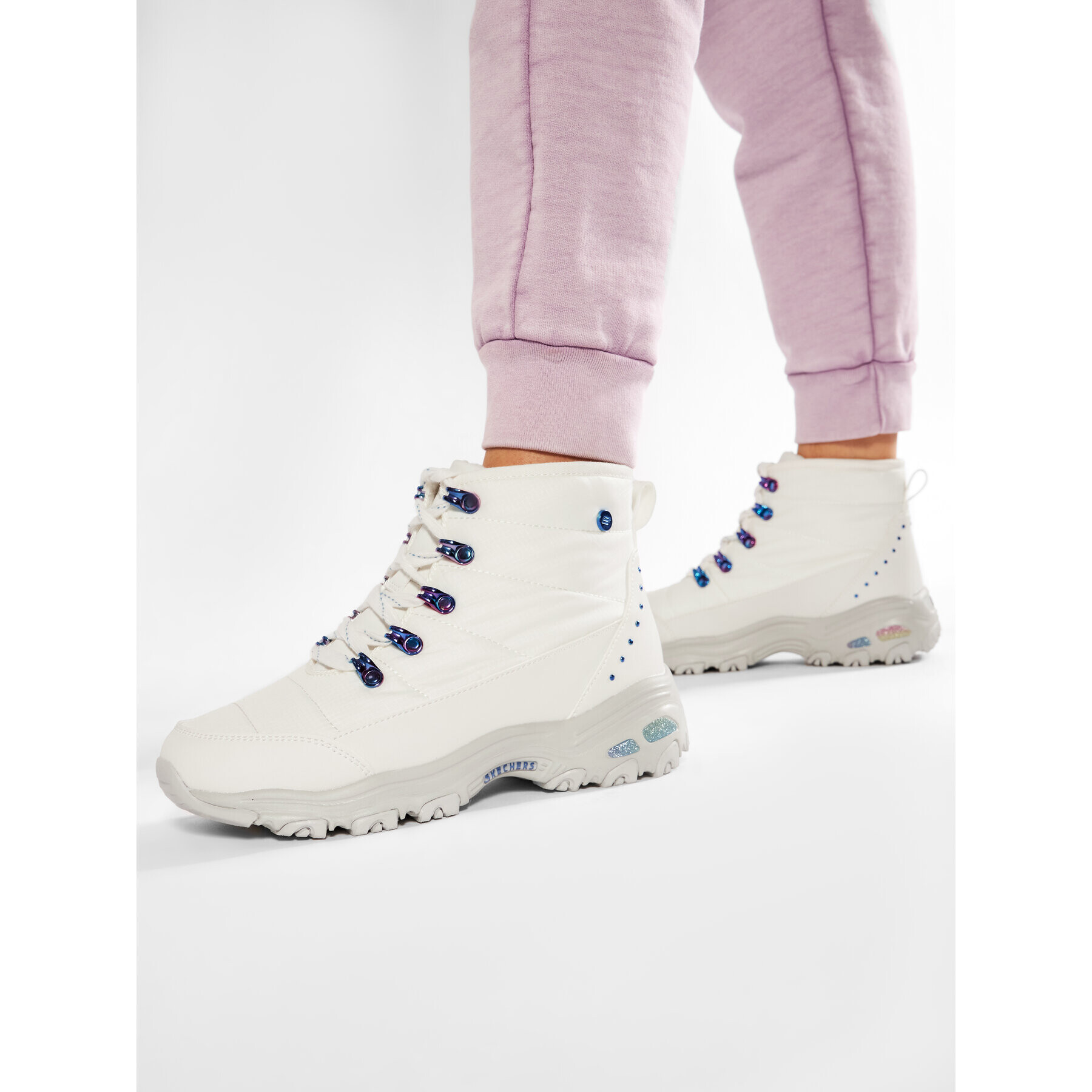 Skechers Škornji za sneg Weekender Puffer 167088/WMLT Bela - Pepit.si