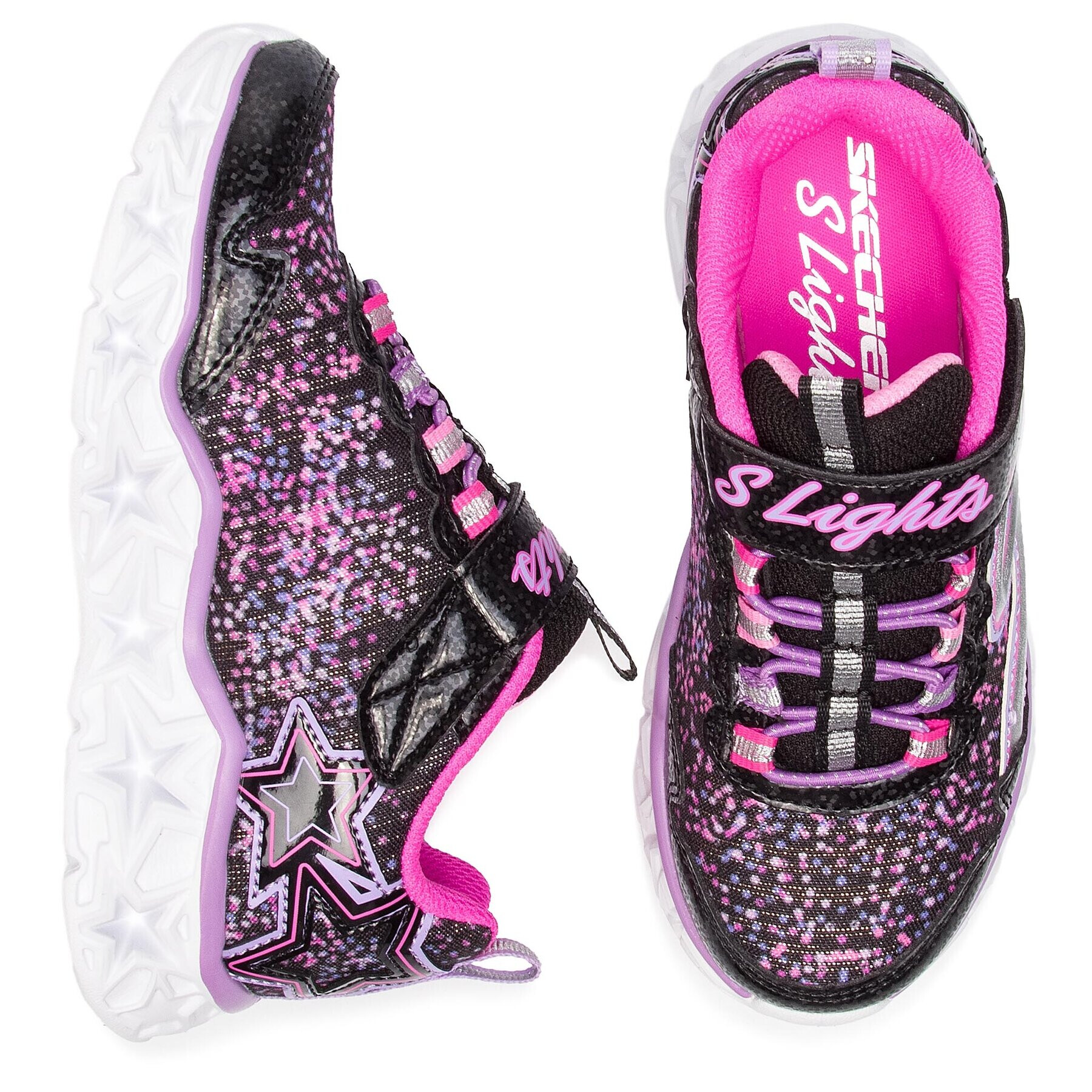 Skechers Superge Galaxy Lights 10920L/BKMT Črna - Pepit.si