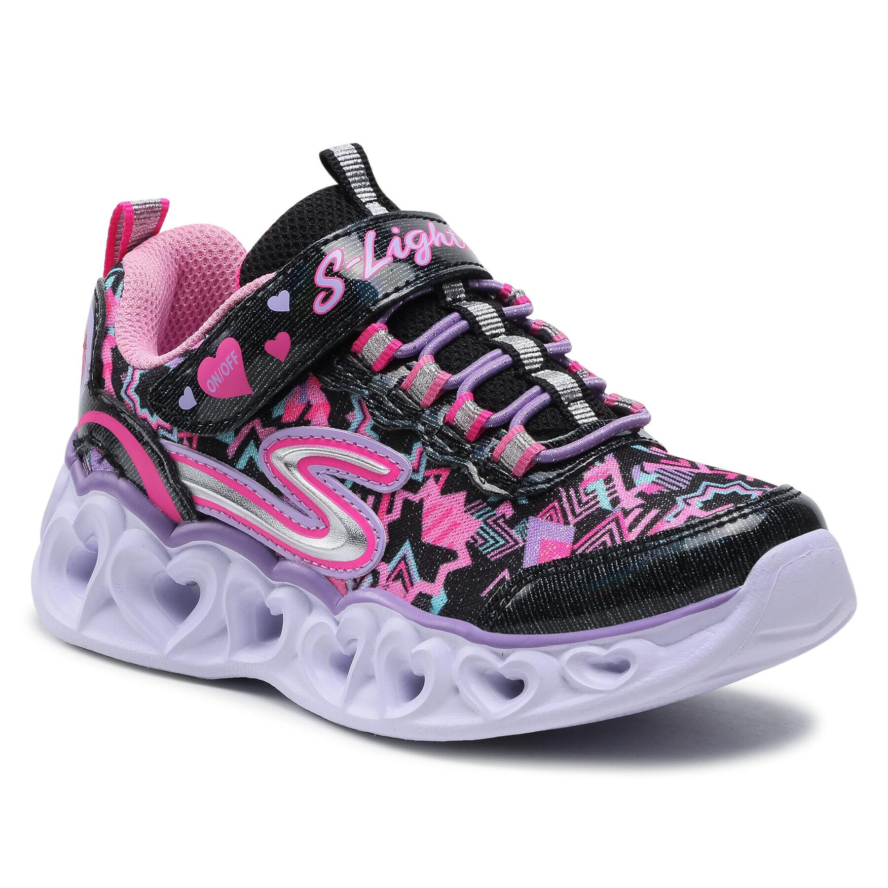 Skechers Superge Heart Lights 20180L/BKMT Roza - Pepit.si