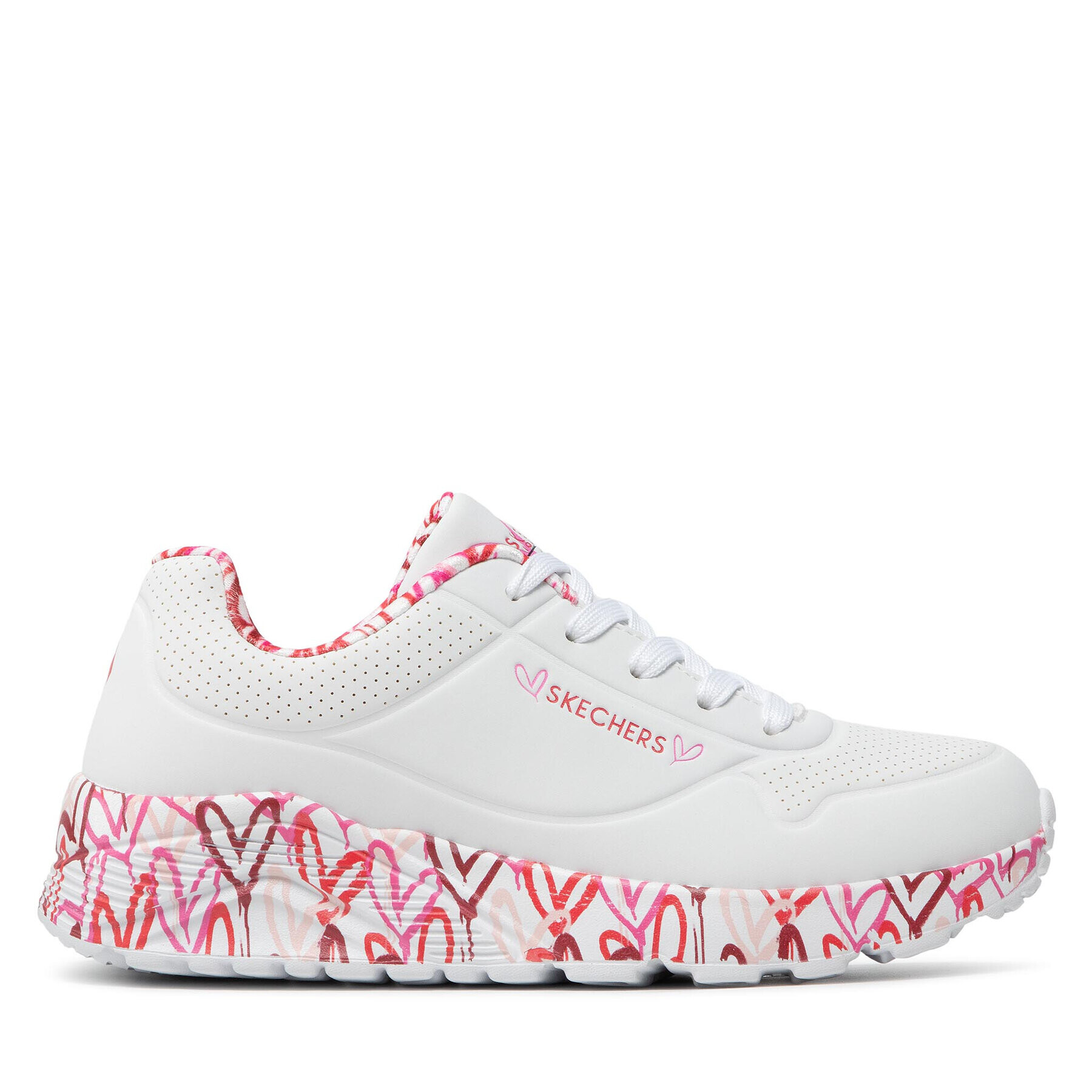 Skechers Superge Uno Lite Lovely Luv 314976L/WRPK Bela - Pepit.si