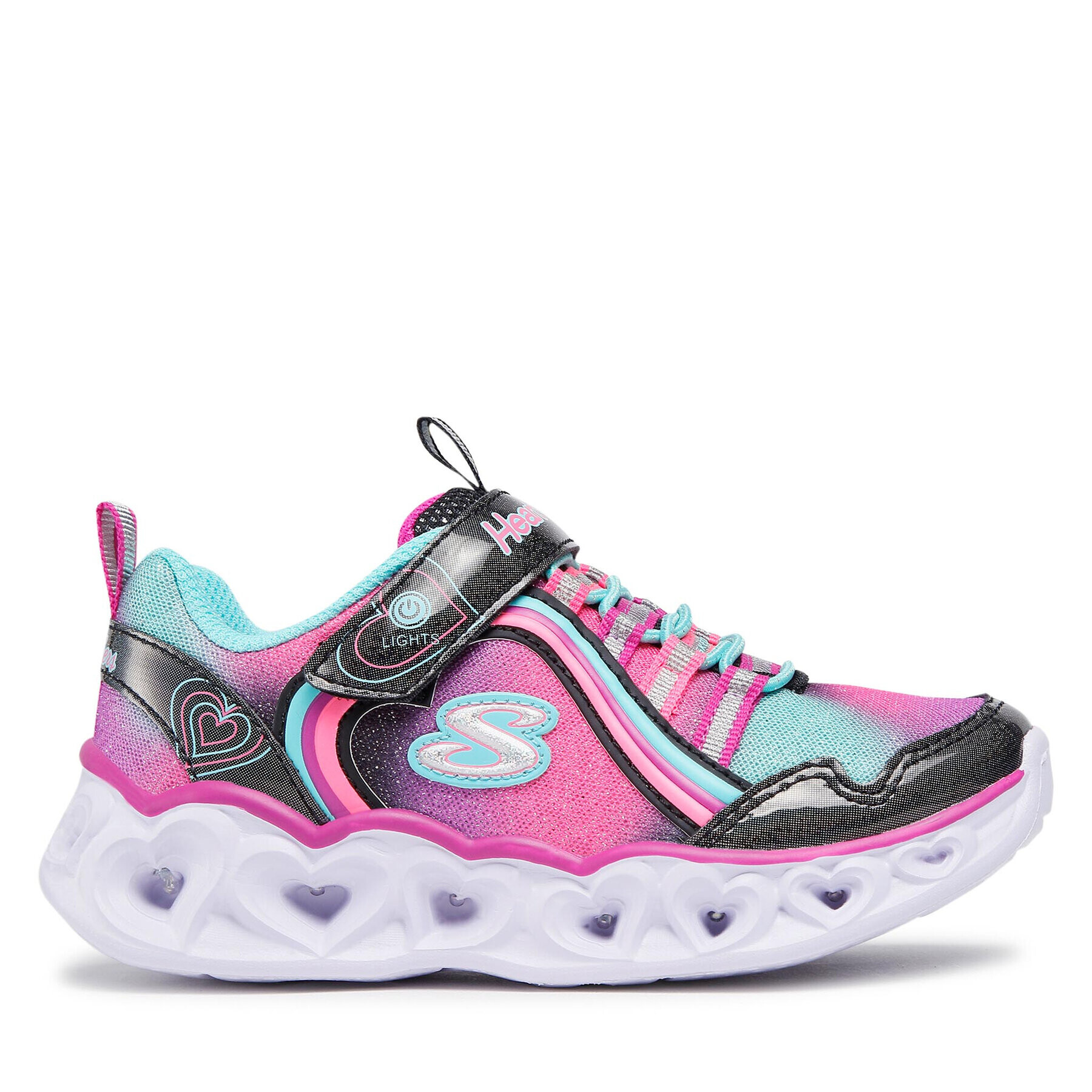 Skechers Superge Rainbow Lux-Heart Lights 302308L/BKMT Roza - Pepit.si