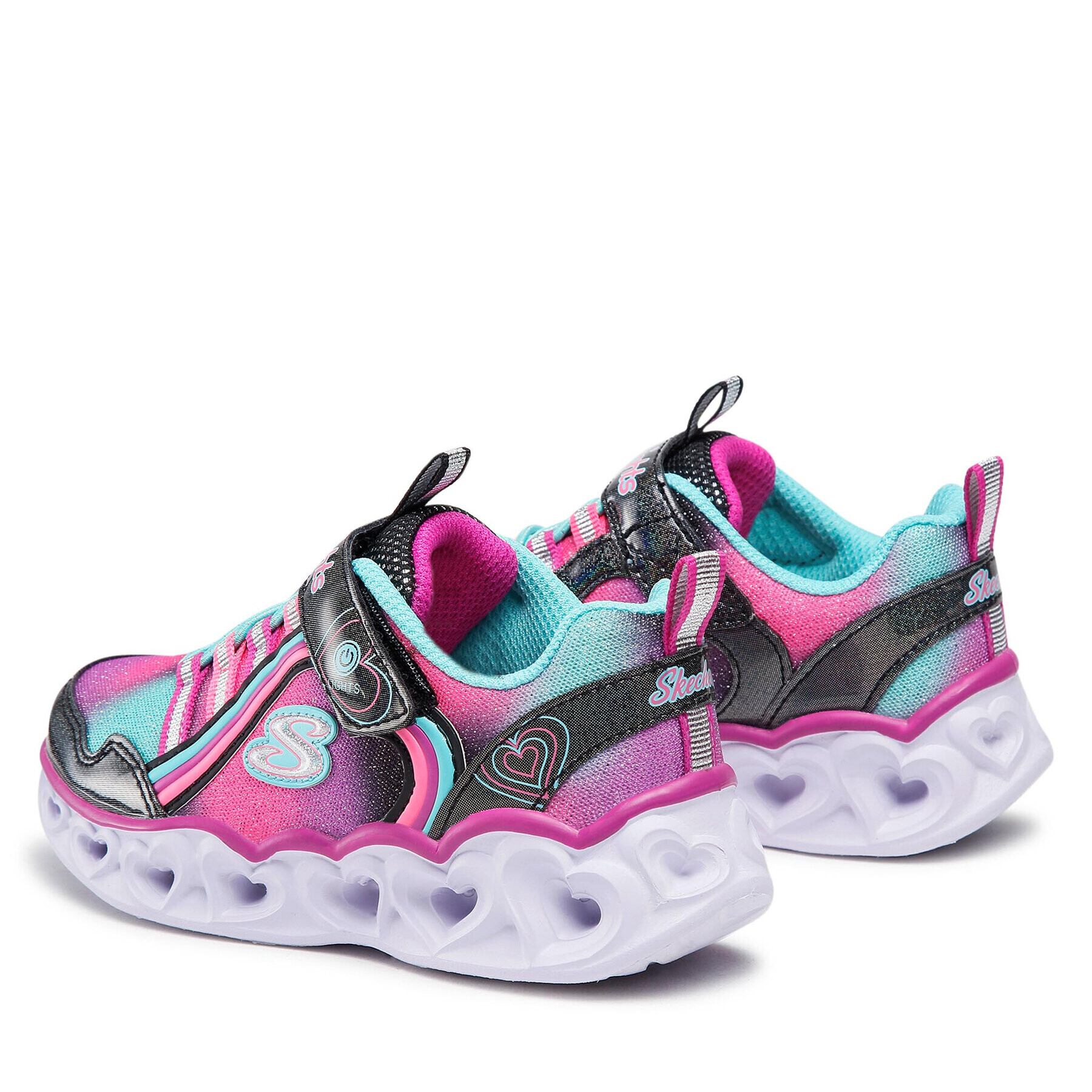 Skechers Superge Rainbow Lux-Heart Lights 302308L/BKMT Roza - Pepit.si