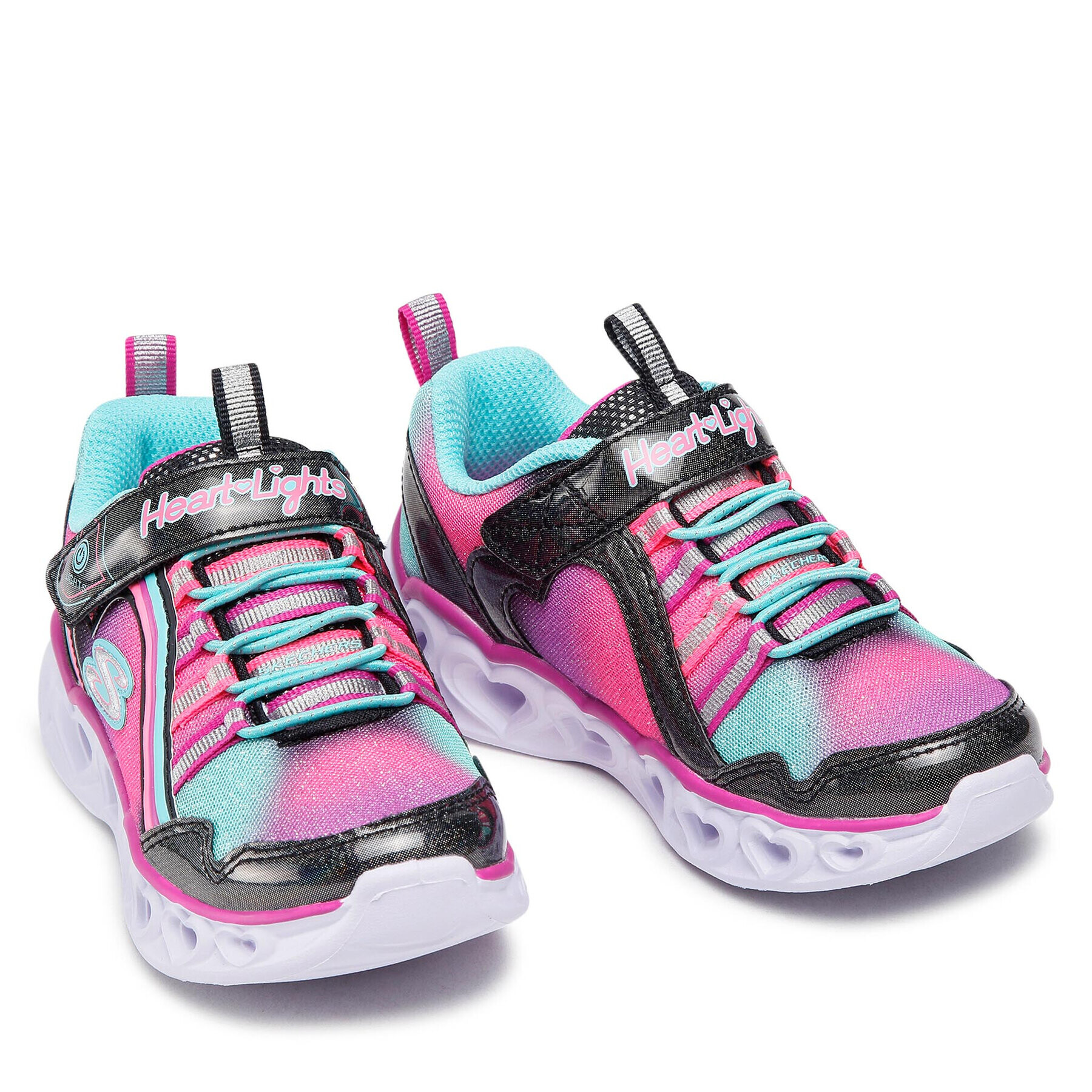 Skechers Superge Rainbow Lux-Heart Lights 302308L/BKMT Roza - Pepit.si