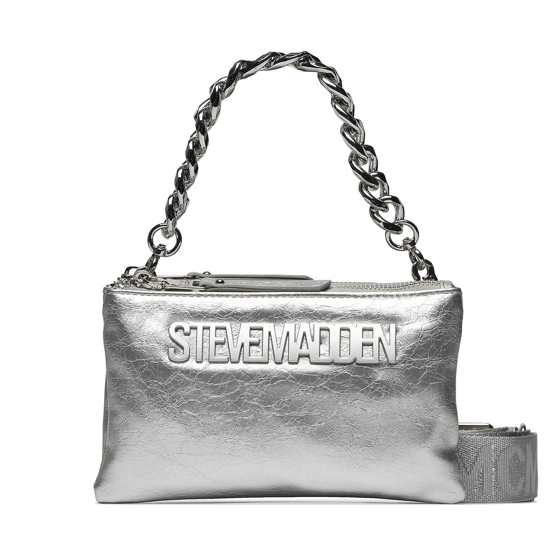 Steve Madden Ročna torba Bnicco SM13001162-SIL Srebrna - Pepit.si