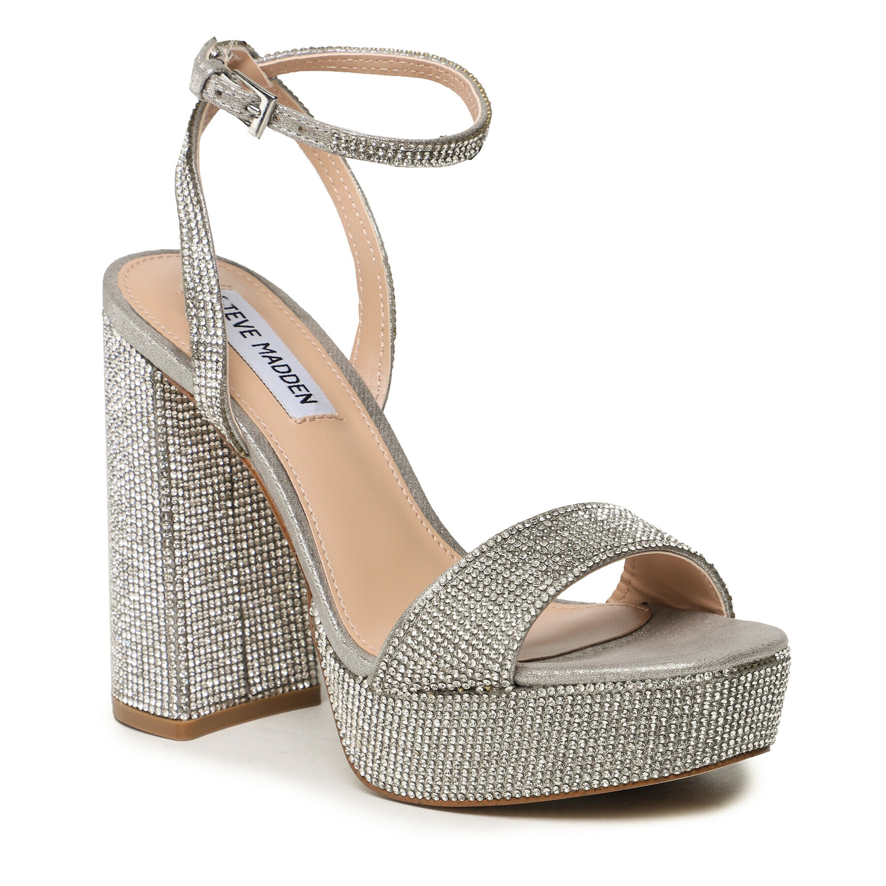 Steve Madden Sandali Lessa-R SM11002394-998 Srebrna - Pepit.si