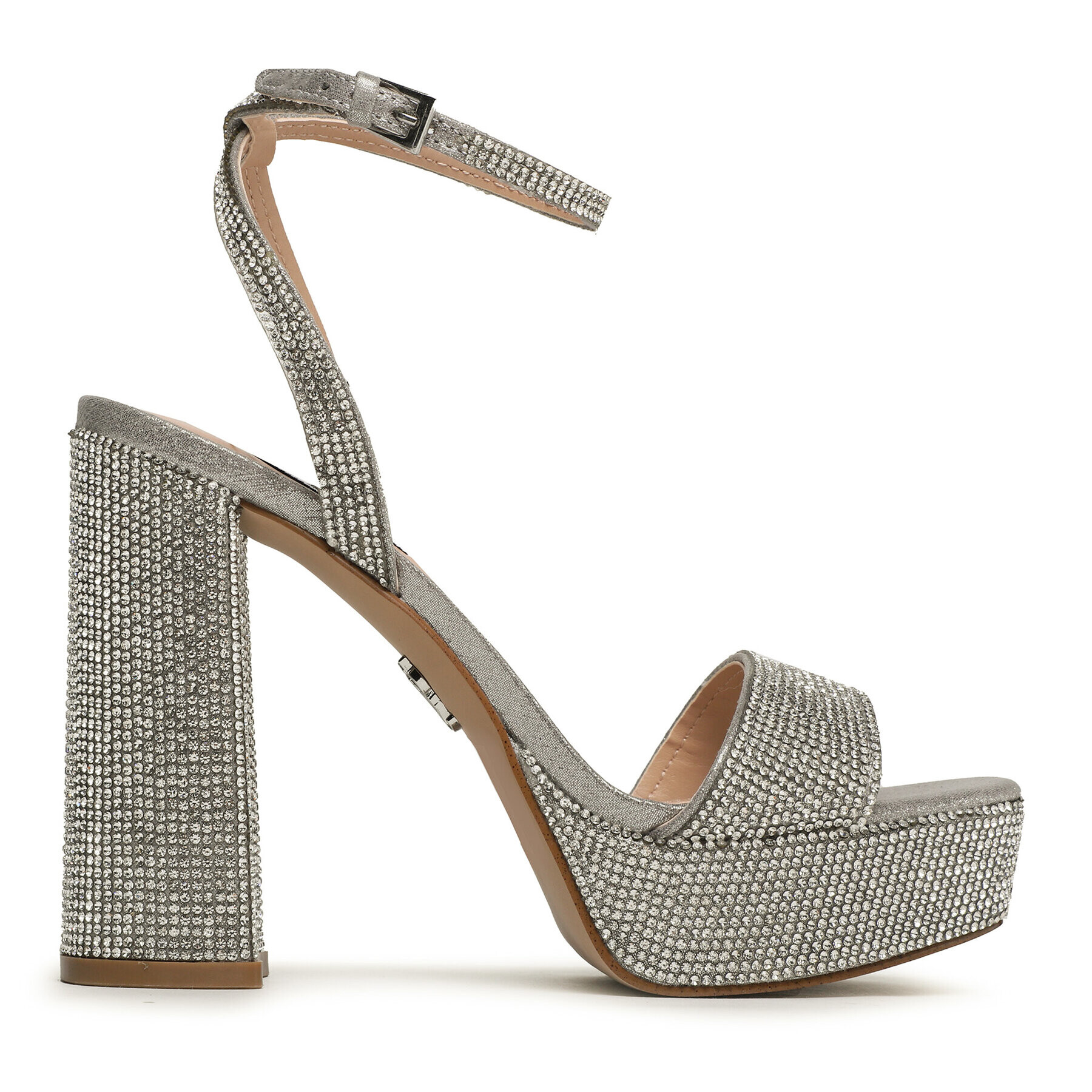 Steve Madden Sandali Lessa-R SM11002394-998 Srebrna - Pepit.si