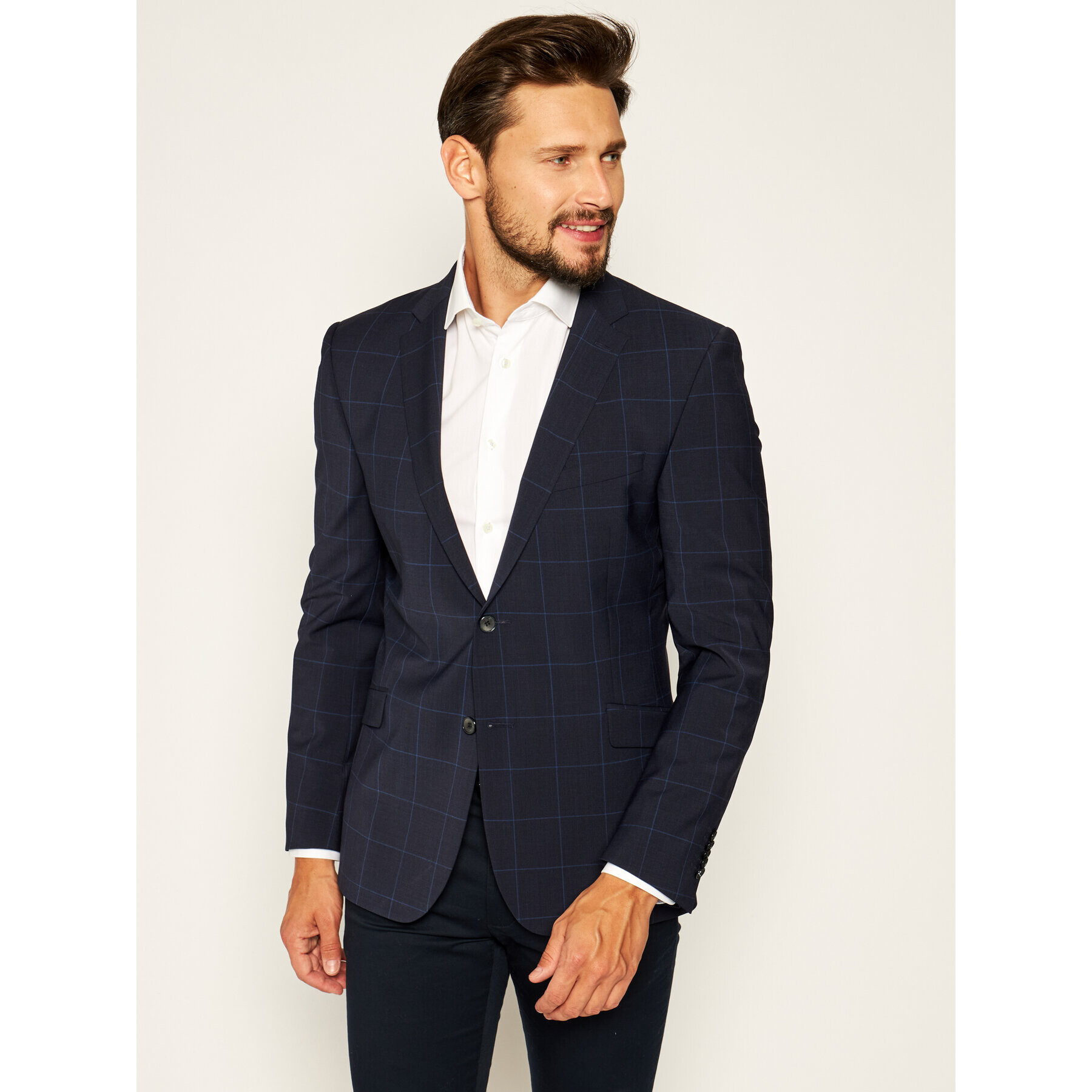 Strellson Suknjič 30018232 Mornarsko modra Slim Fit - Pepit.si