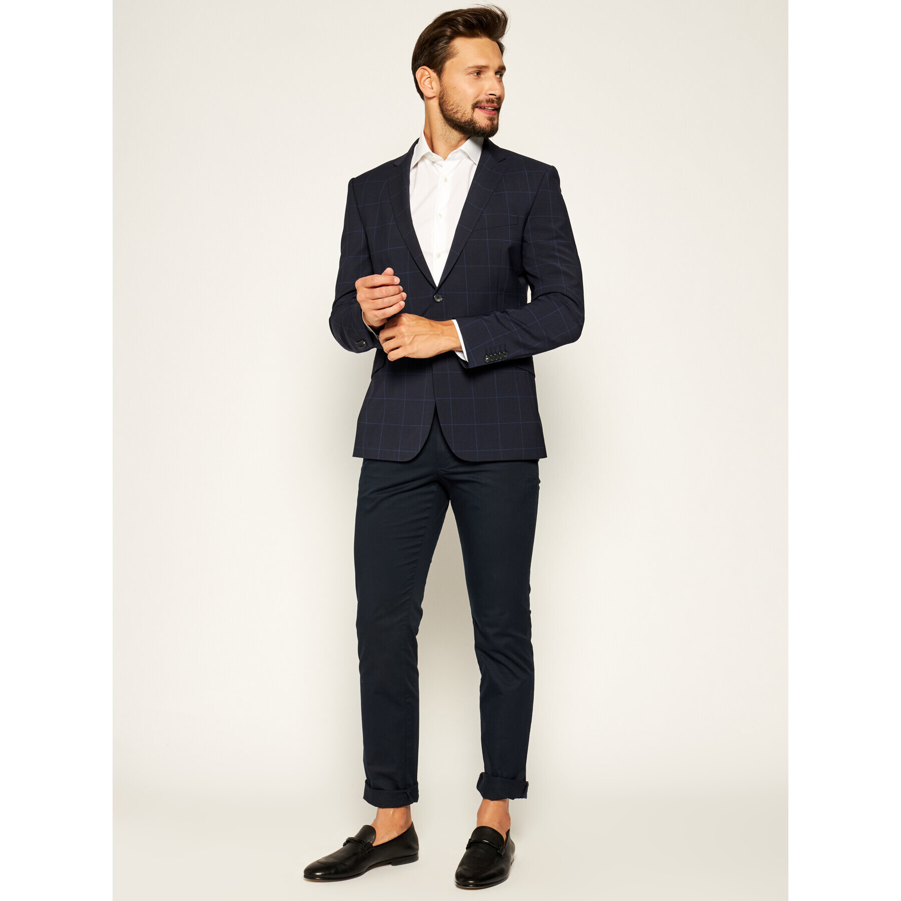 Strellson Suknjič 30018232 Mornarsko modra Slim Fit - Pepit.si