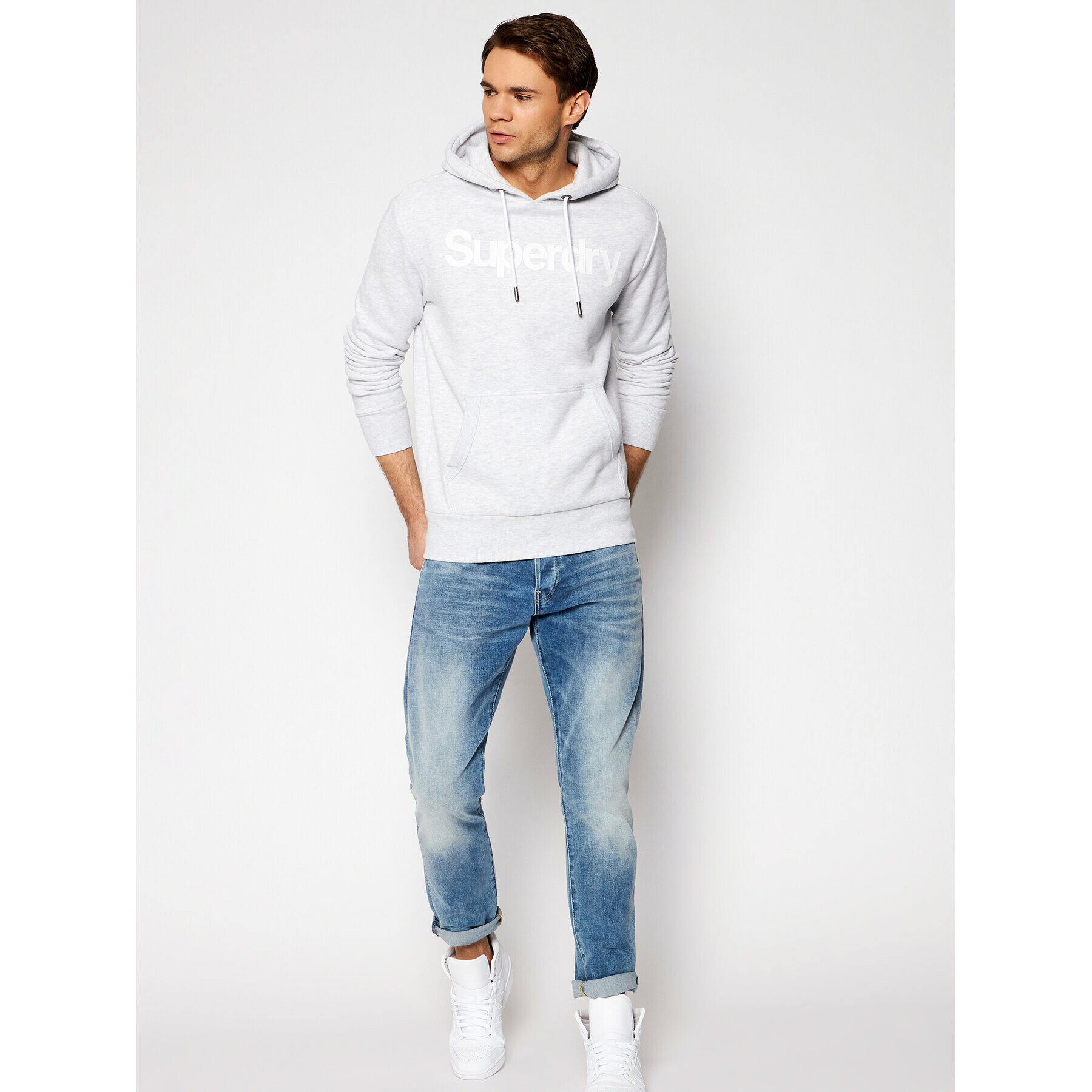 Superdry Jopa Cl Ns Hood Siva Regular Fit - Pepit.si