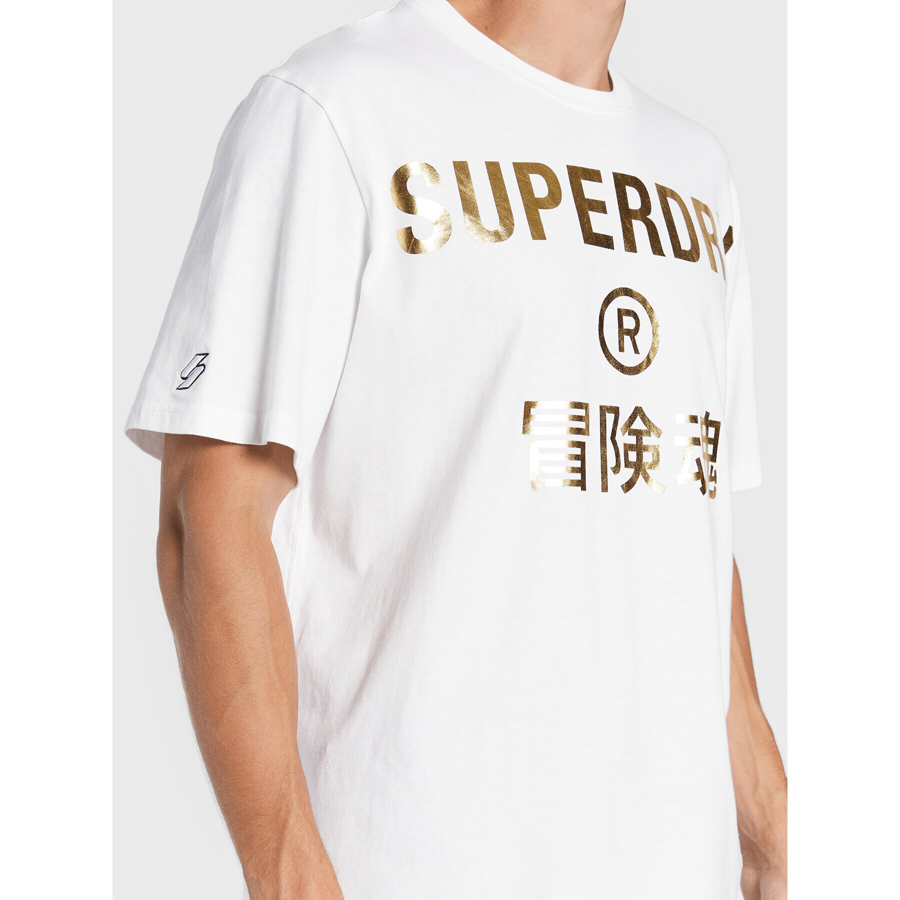 Superdry Majica Corporate Logo Foil M1011253A Bela Regular Fit - Pepit.si