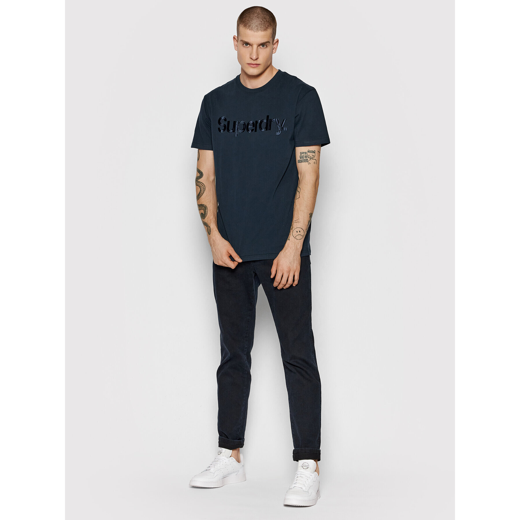 Superdry Majica Source Tee M1011337A Mornarsko modra Regular Fit - Pepit.si