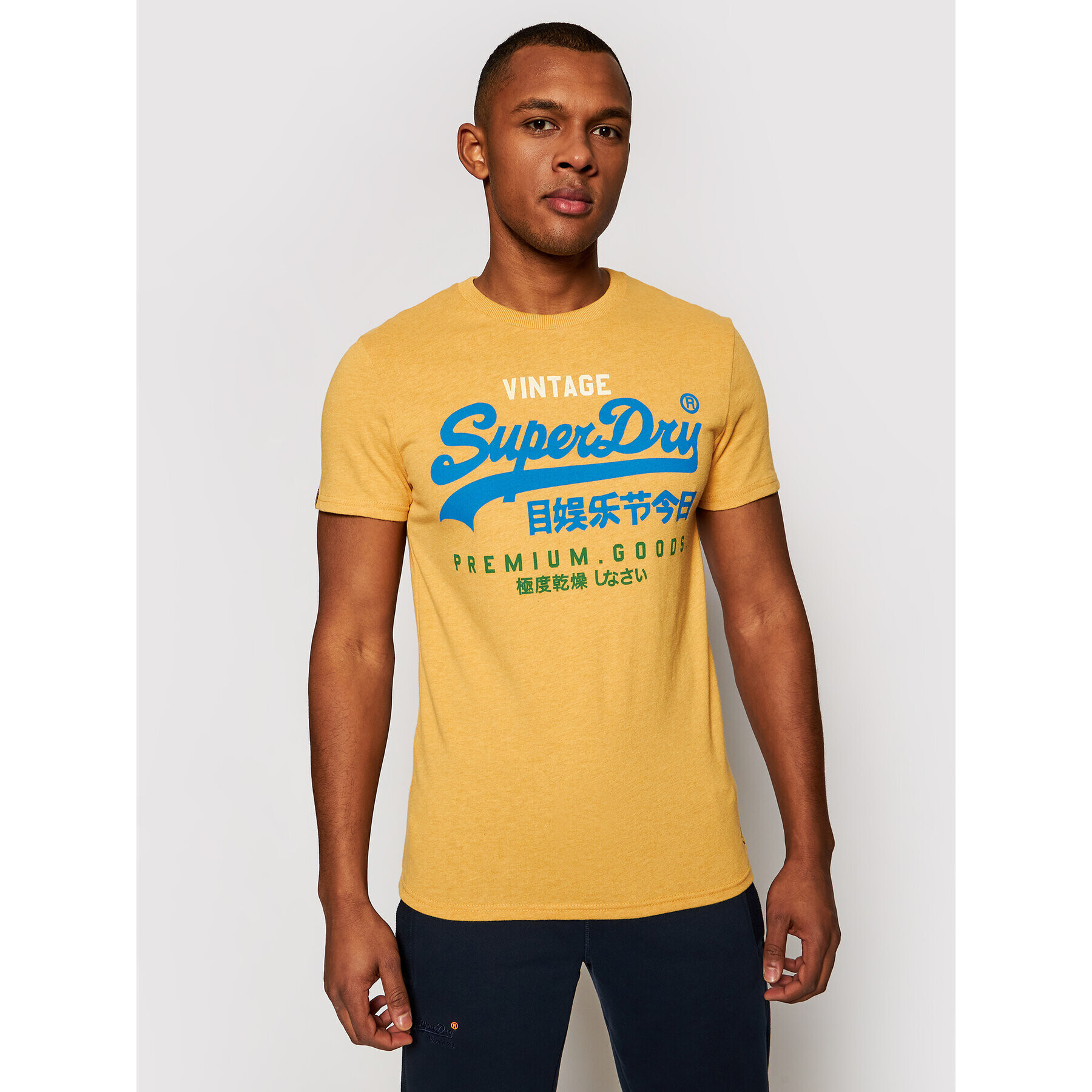 Superdry Majica Vl Tri Tee 220 M1011003A Rumena Regular Fit - Pepit.si