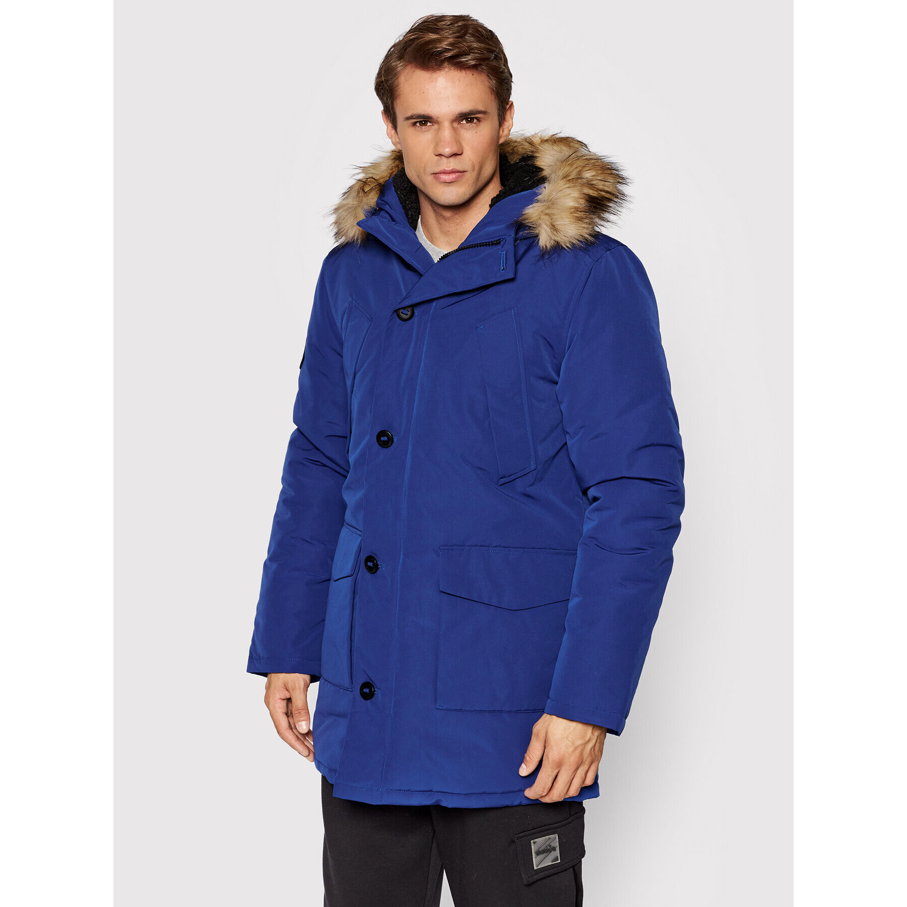 Superdry Parka Everest M5011192A Modra Regular Fit - Pepit.si