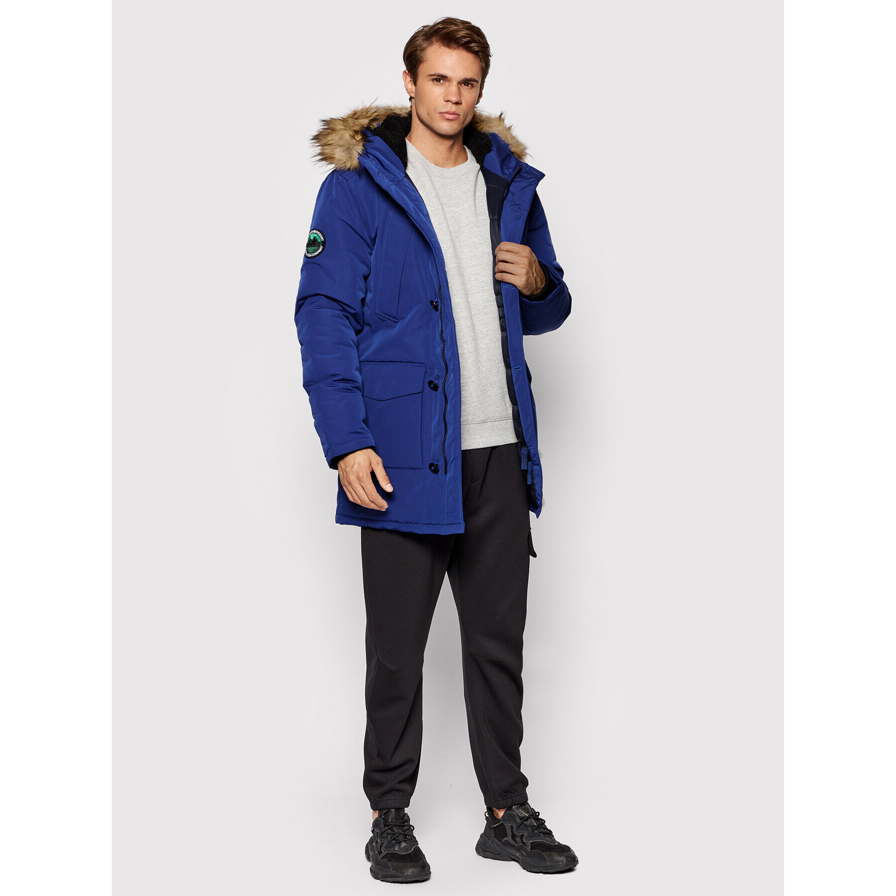 Superdry Parka Everest M5011192A Modra Regular Fit - Pepit.si