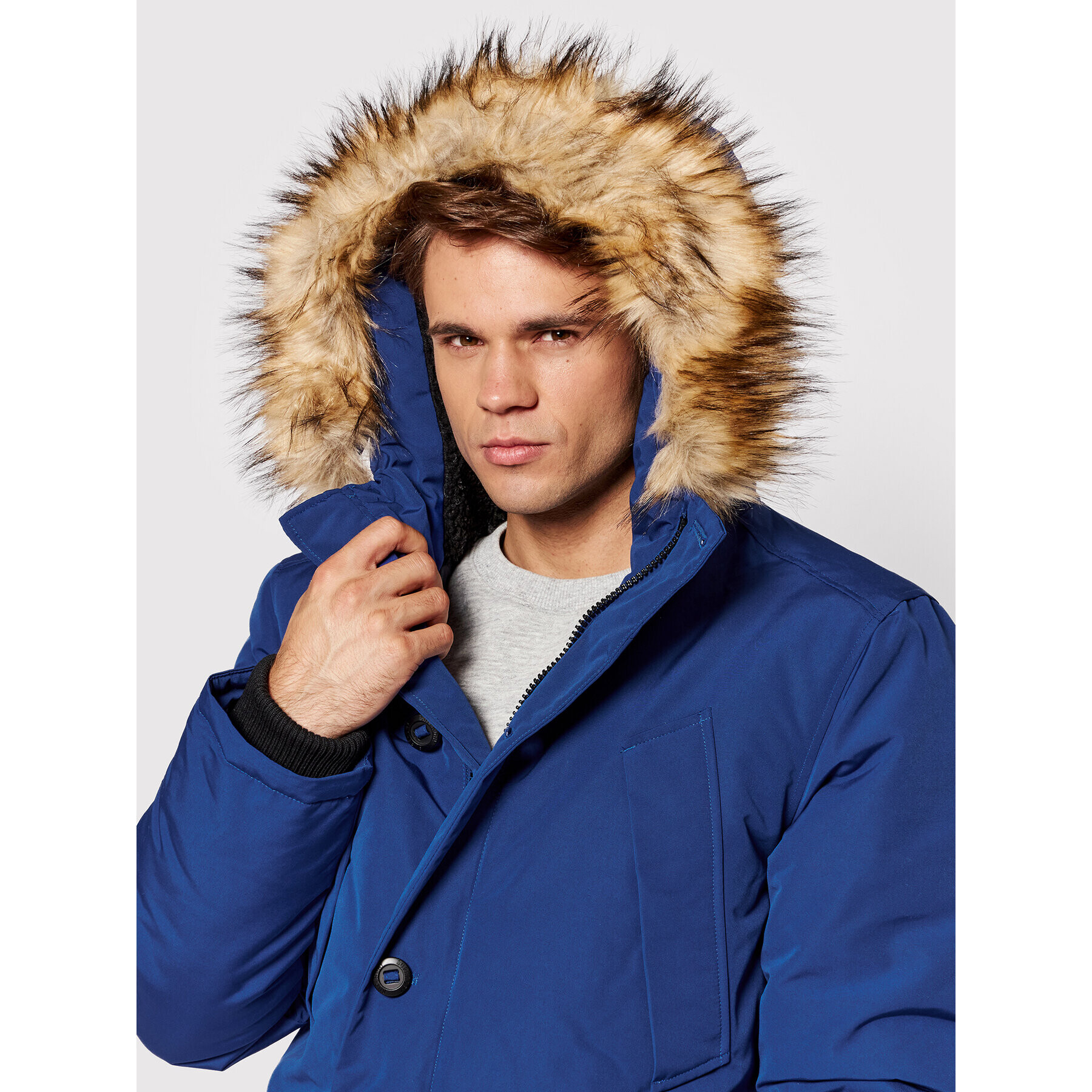 Superdry Parka Everest M5011192A Modra Regular Fit - Pepit.si