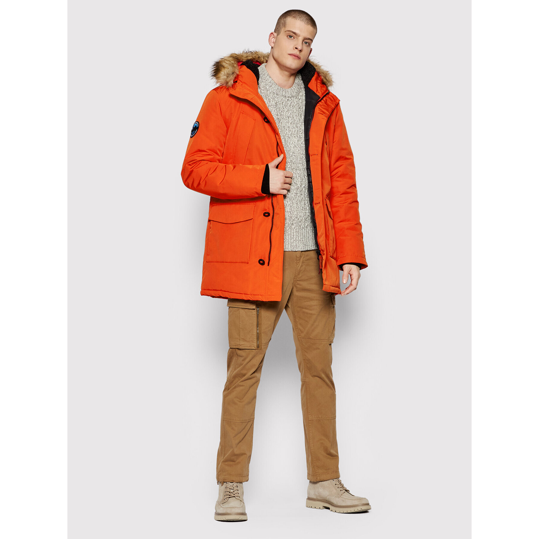 Superdry Parka Everest M5011192A Oranžna Regular Fit - Pepit.si