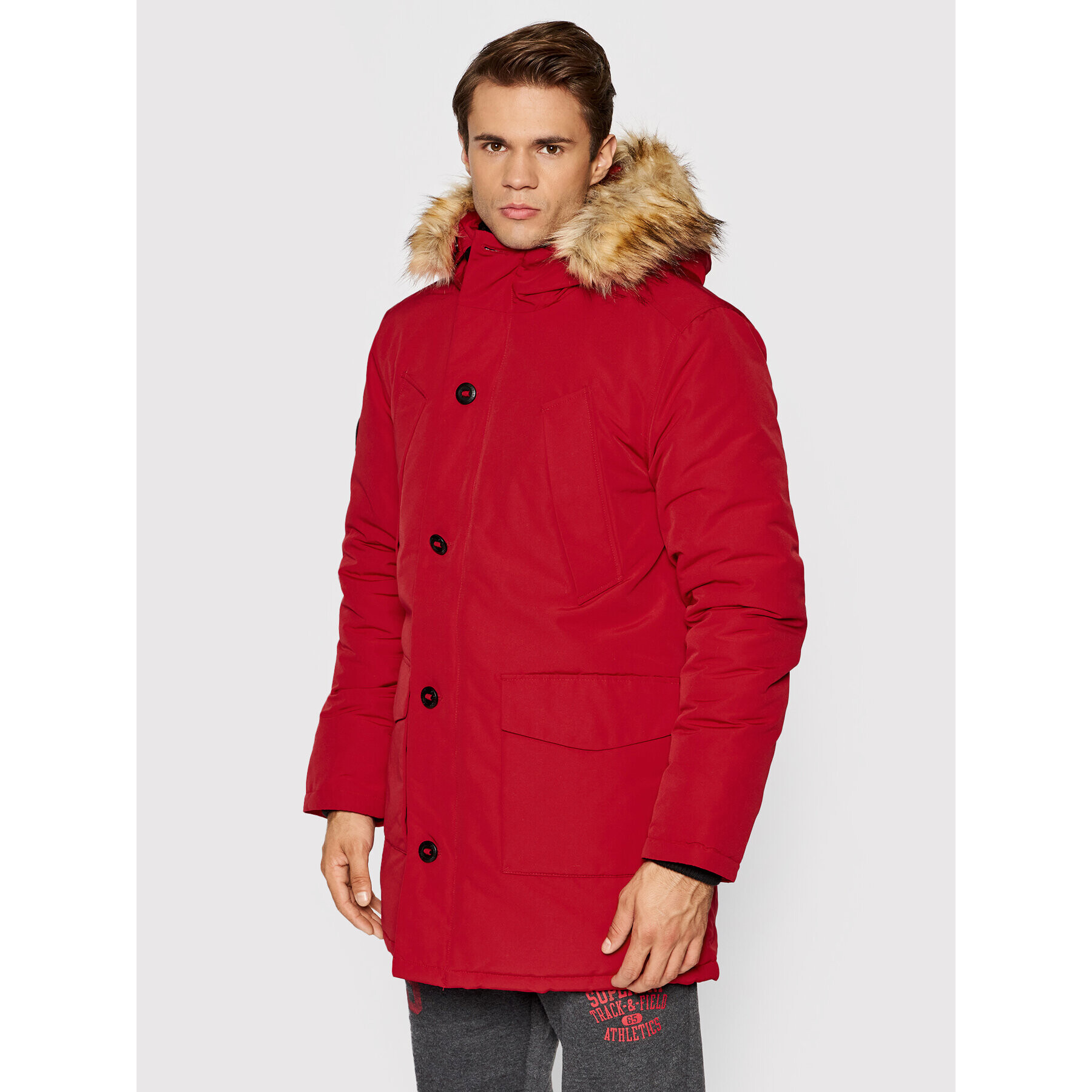 Superdry Parka Everest M5011192A Rdeča Regular Fit - Pepit.si