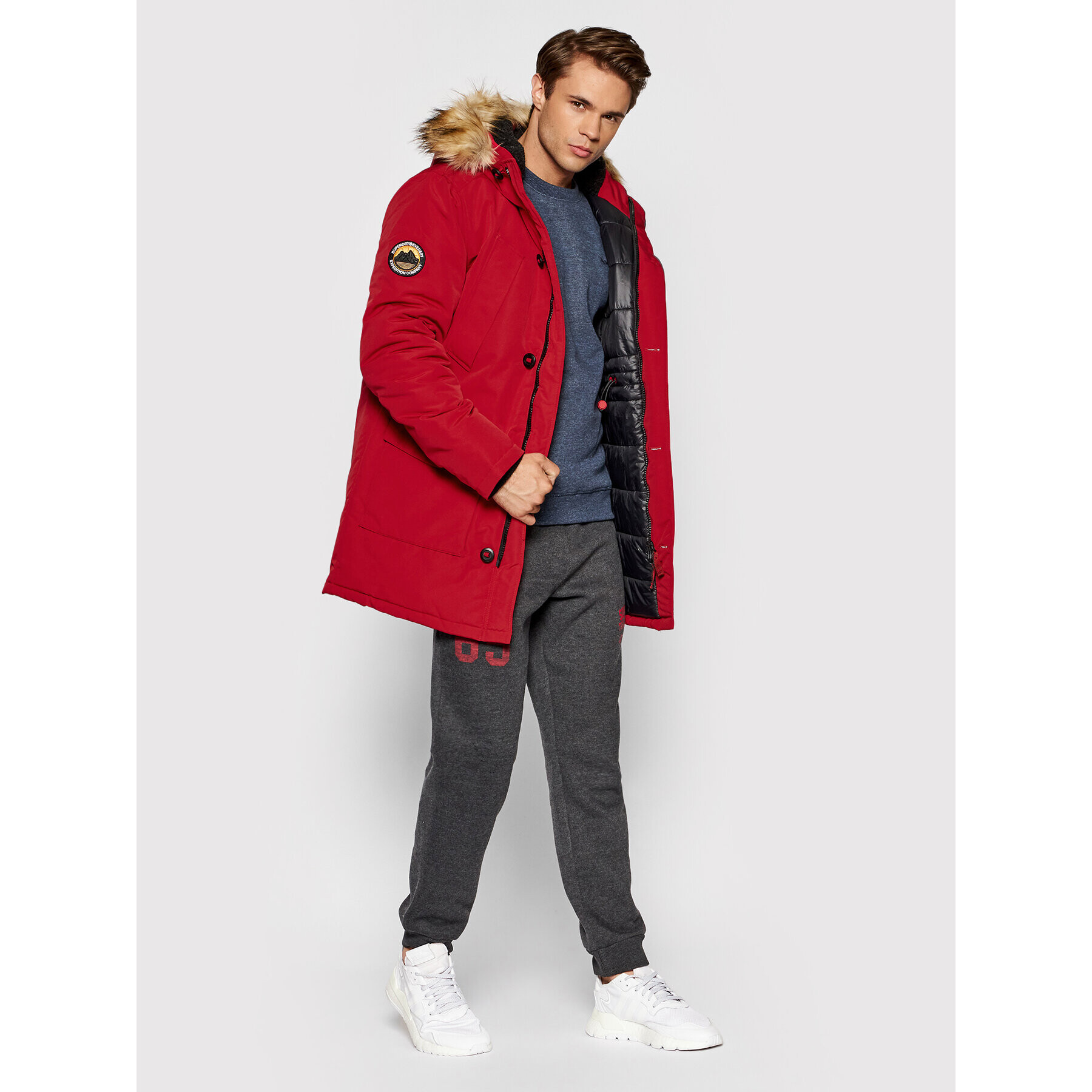 Superdry Parka Everest M5011192A Rdeča Regular Fit - Pepit.si