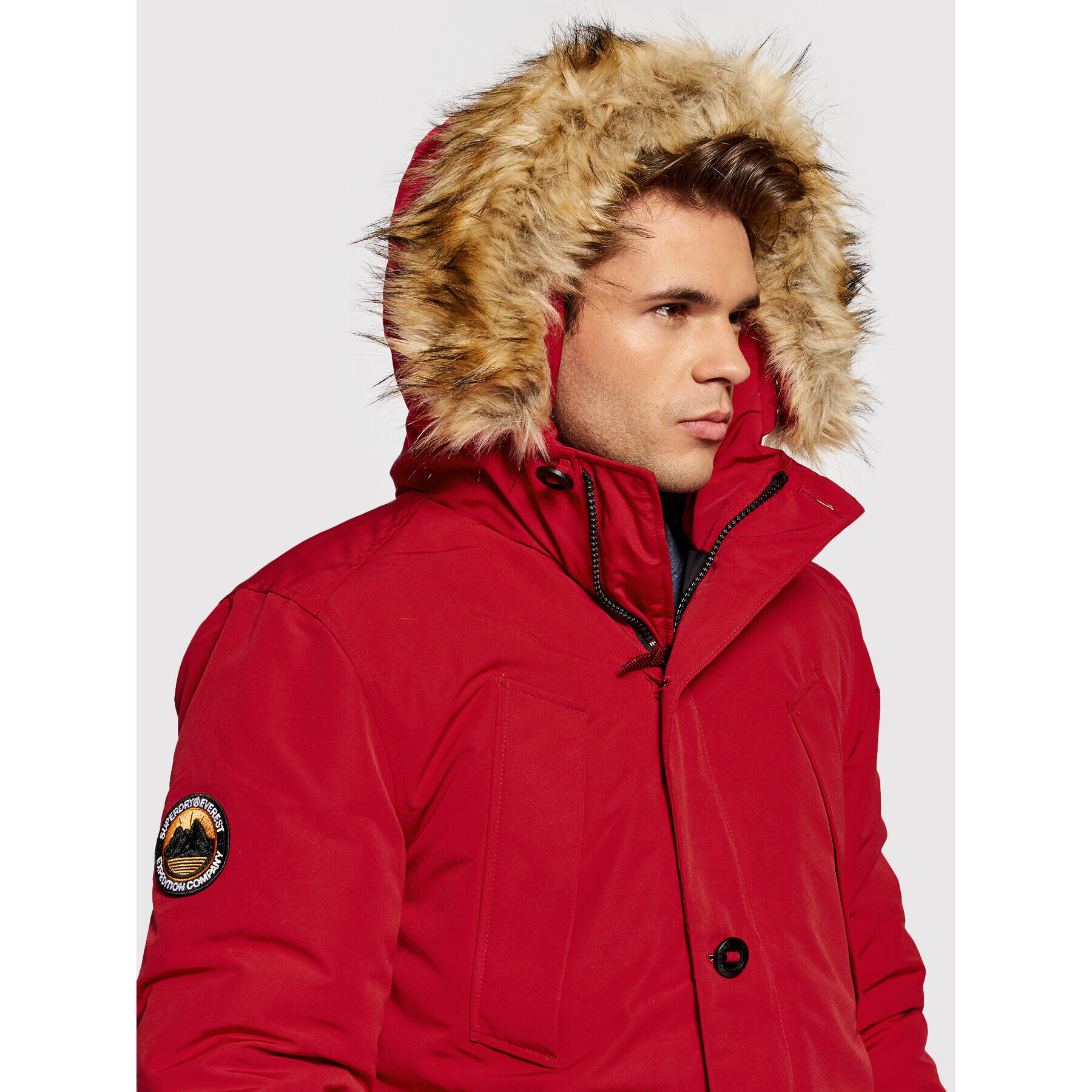 Superdry Parka Everest M5011192A Rdeča Regular Fit - Pepit.si