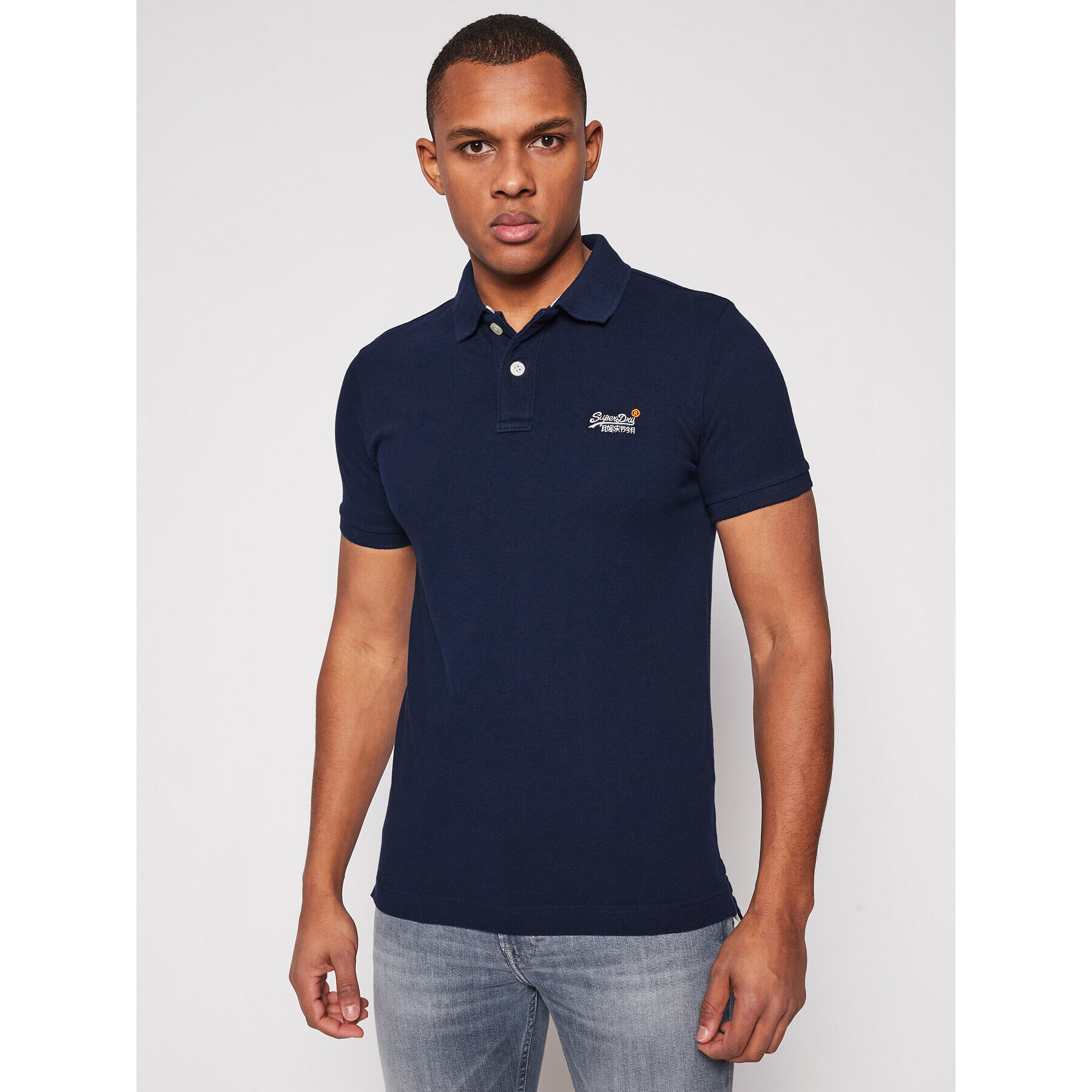 Superdry Polo majica Classic Pique M1110031A Mornarsko modra Regular Fit - Pepit.si