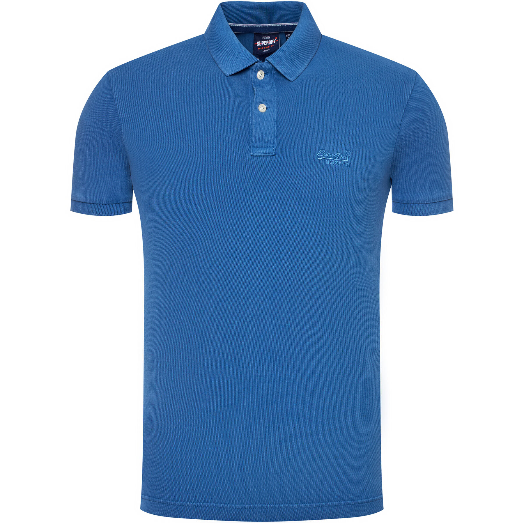 Superdry Polo majica Vintage Destroyed S/S Pique M1110014A Modra Regular Fit - Pepit.si