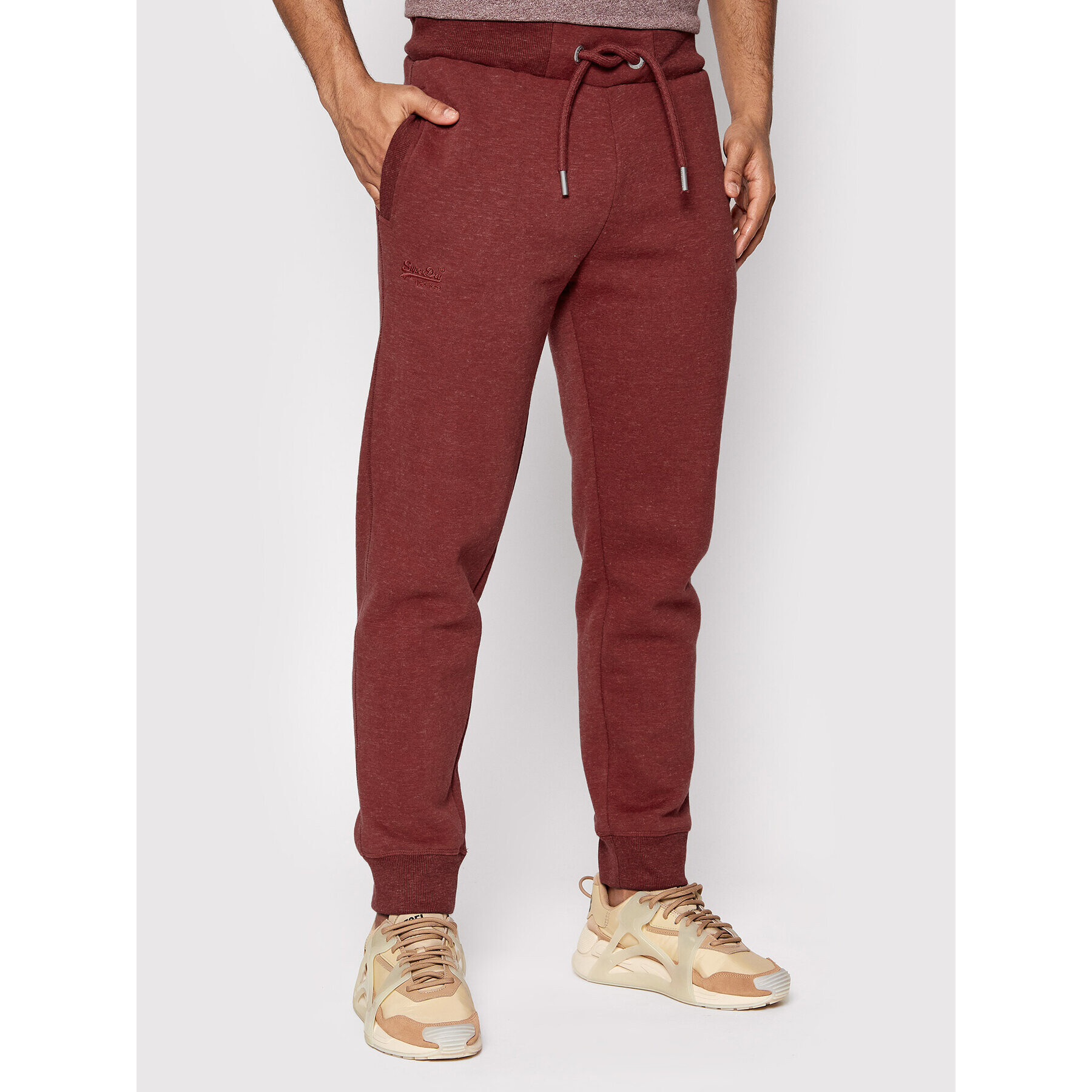 Superdry Spodnji del trenirke Vintage Logo Emb M7010661A Bordo rdeča Regular Fit - Pepit.si