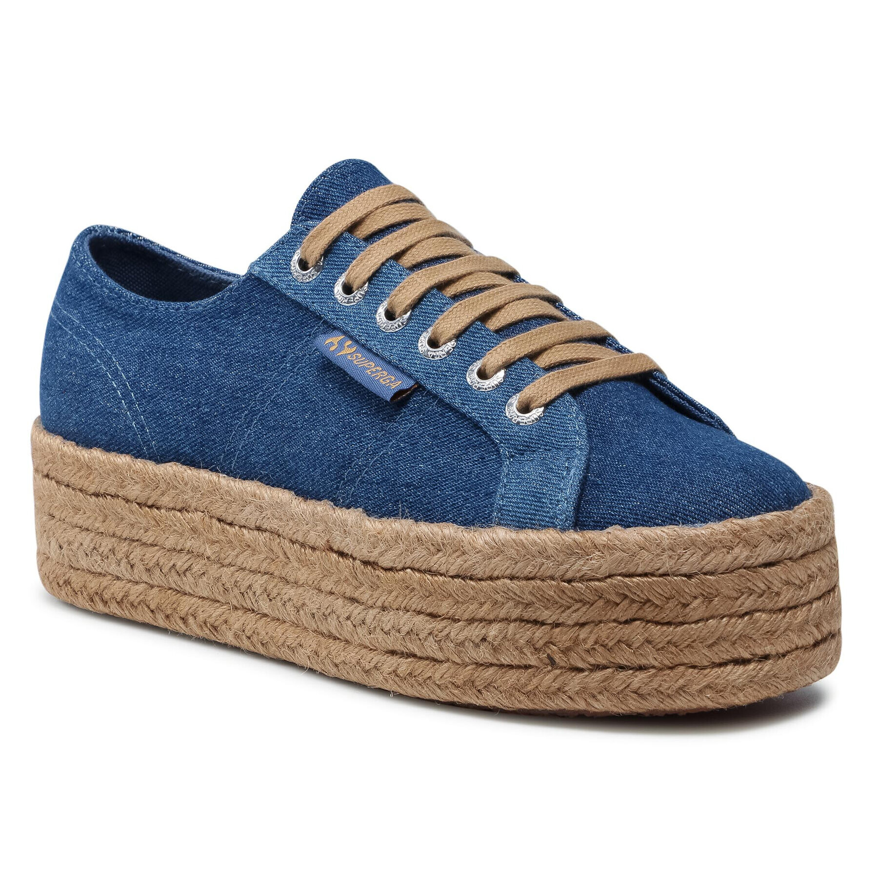 Superga Espadrile 2790 Drill Denim Rope S41115W Mornarsko modra - Pepit.si