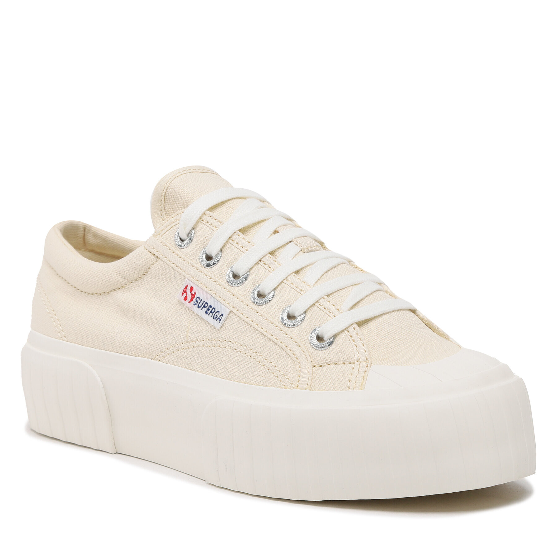 Superga Modne superge 2631 Stripe Platform S5111SW Bež - Pepit.si