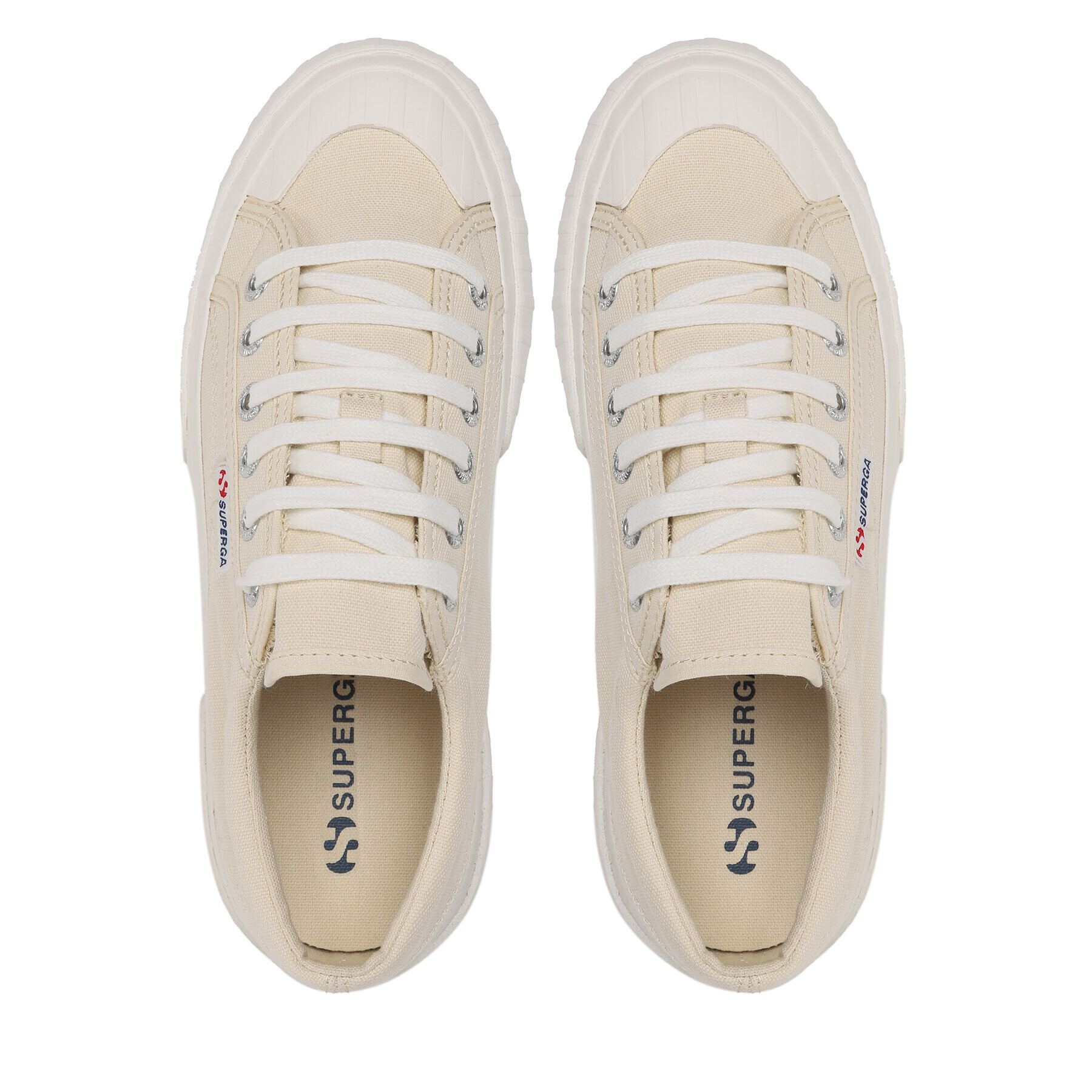 Superga Modne superge 2631 Stripe Platform S5111SW Bež - Pepit.si