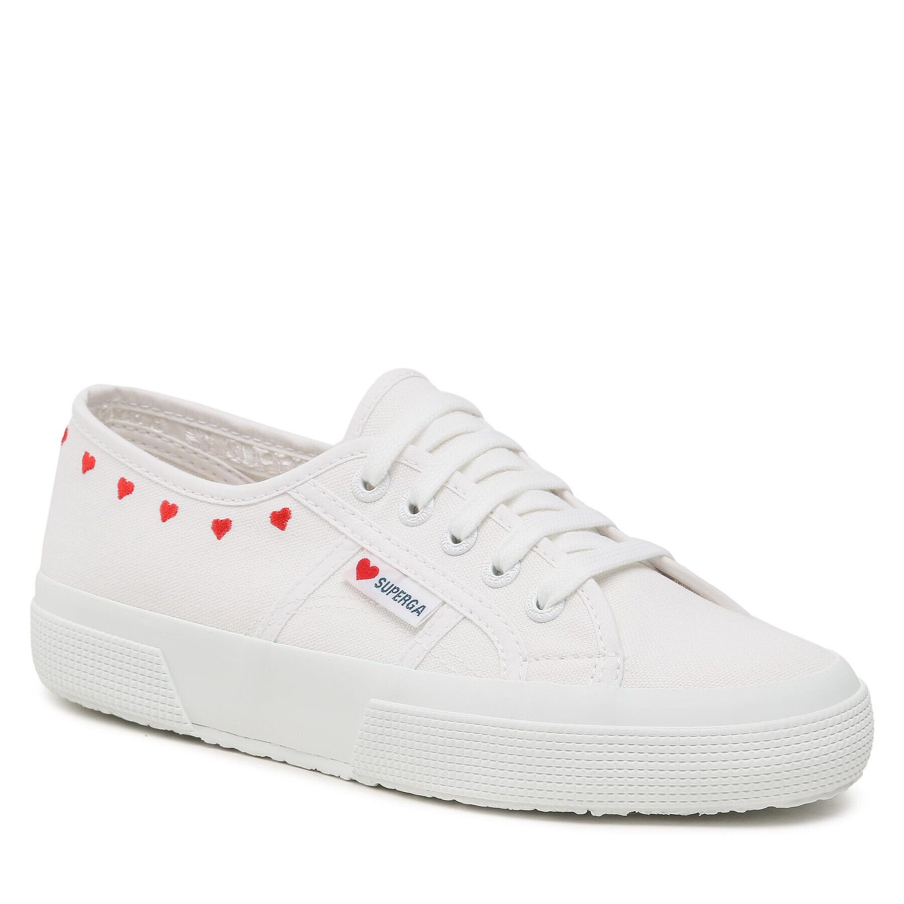 Superga Superge 2750 Little Hearts Embroidery Bela - Pepit.si