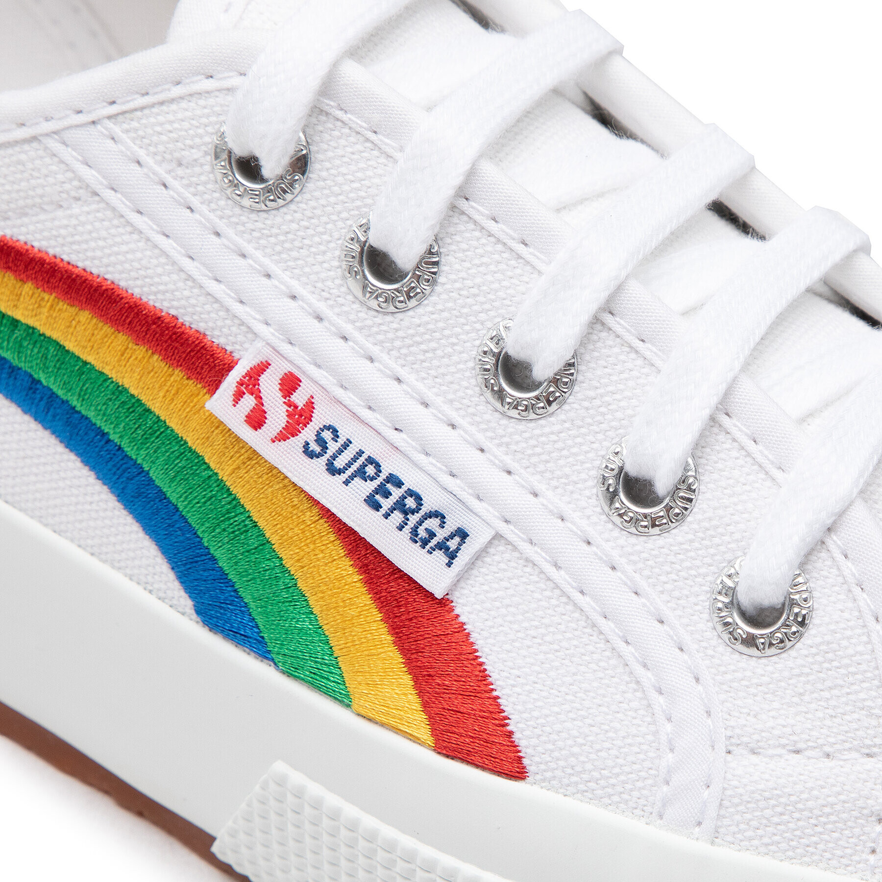 Superga Tenis superge 2750 Rainbow Embroidery S81281W Bela - Pepit.si