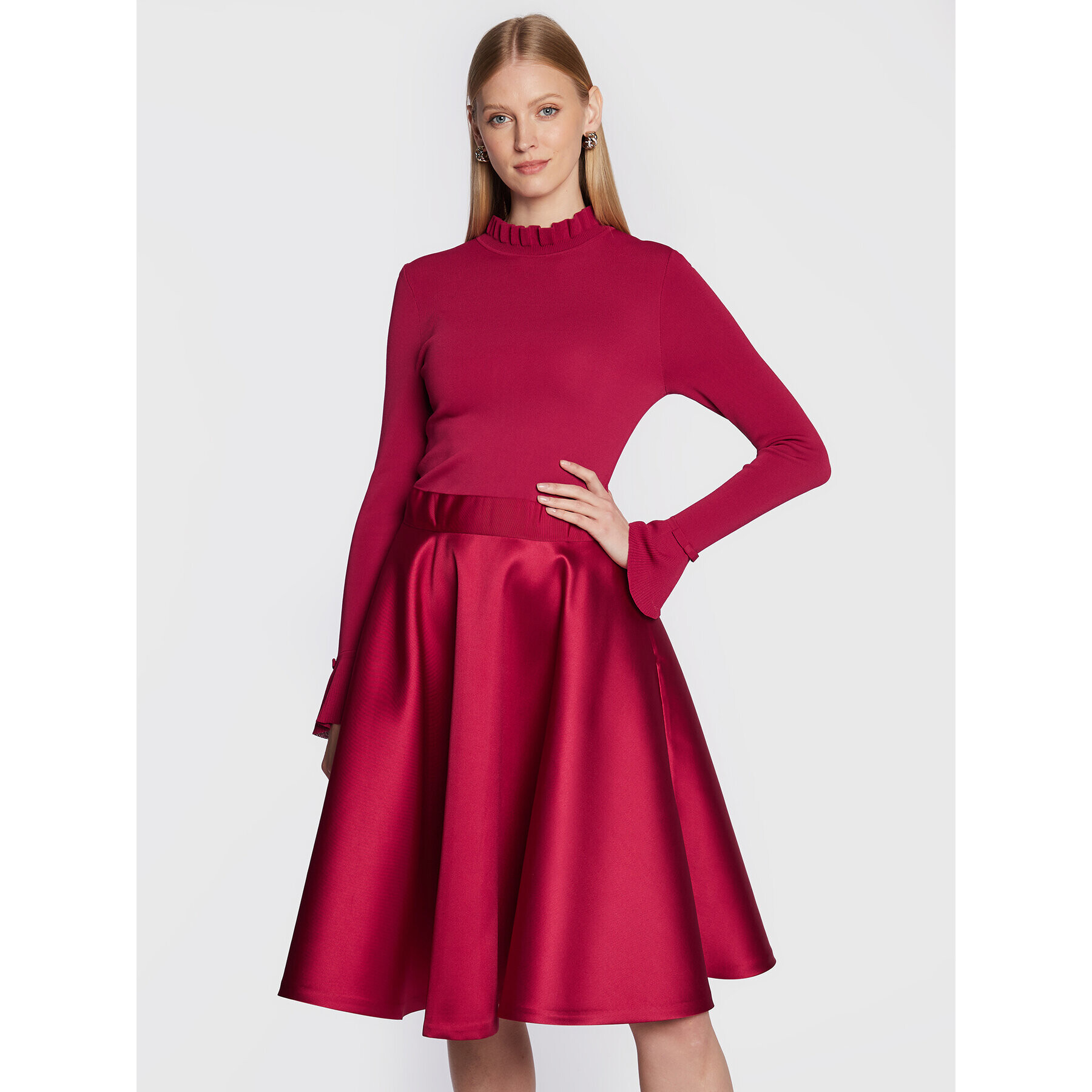 Ted Baker Cocktail obleka Zadi 258627 Bordo rdeča Regular Fit - Pepit.si