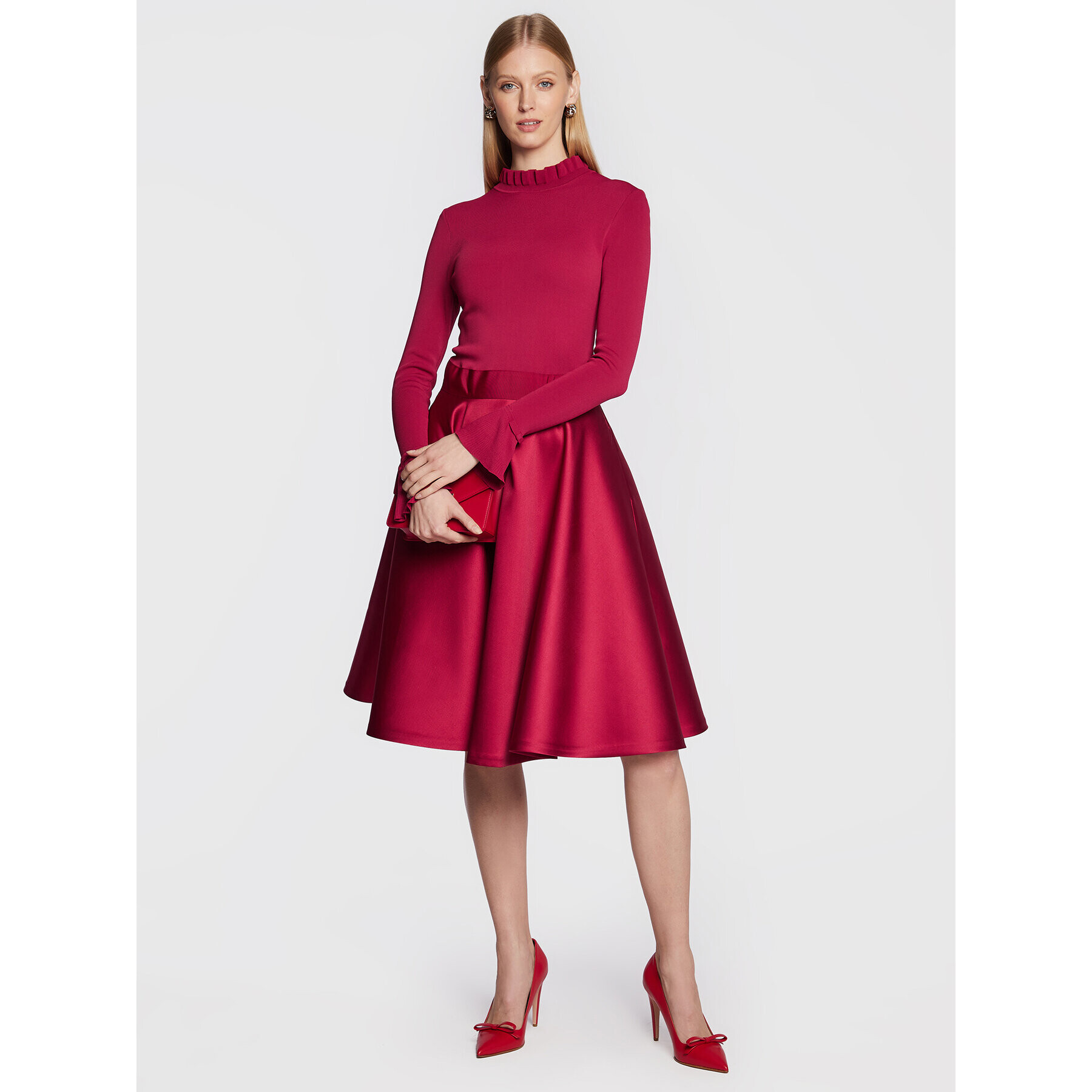 Ted Baker Cocktail obleka Zadi 258627 Bordo rdeča Regular Fit - Pepit.si