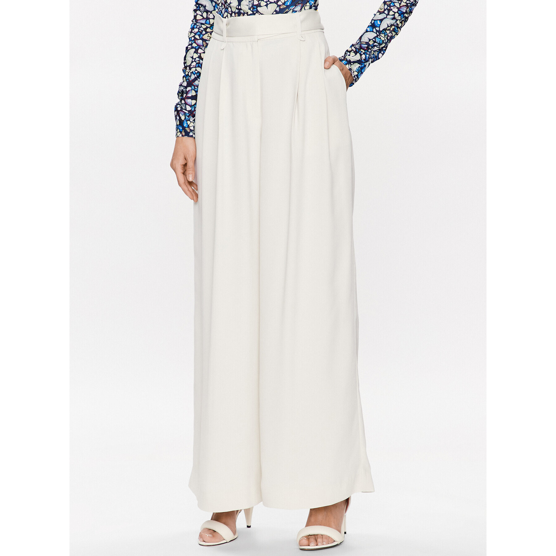 Ted Baker Hlače iz tkanine Eliziie 265777 Bež Wide Leg - Pepit.si