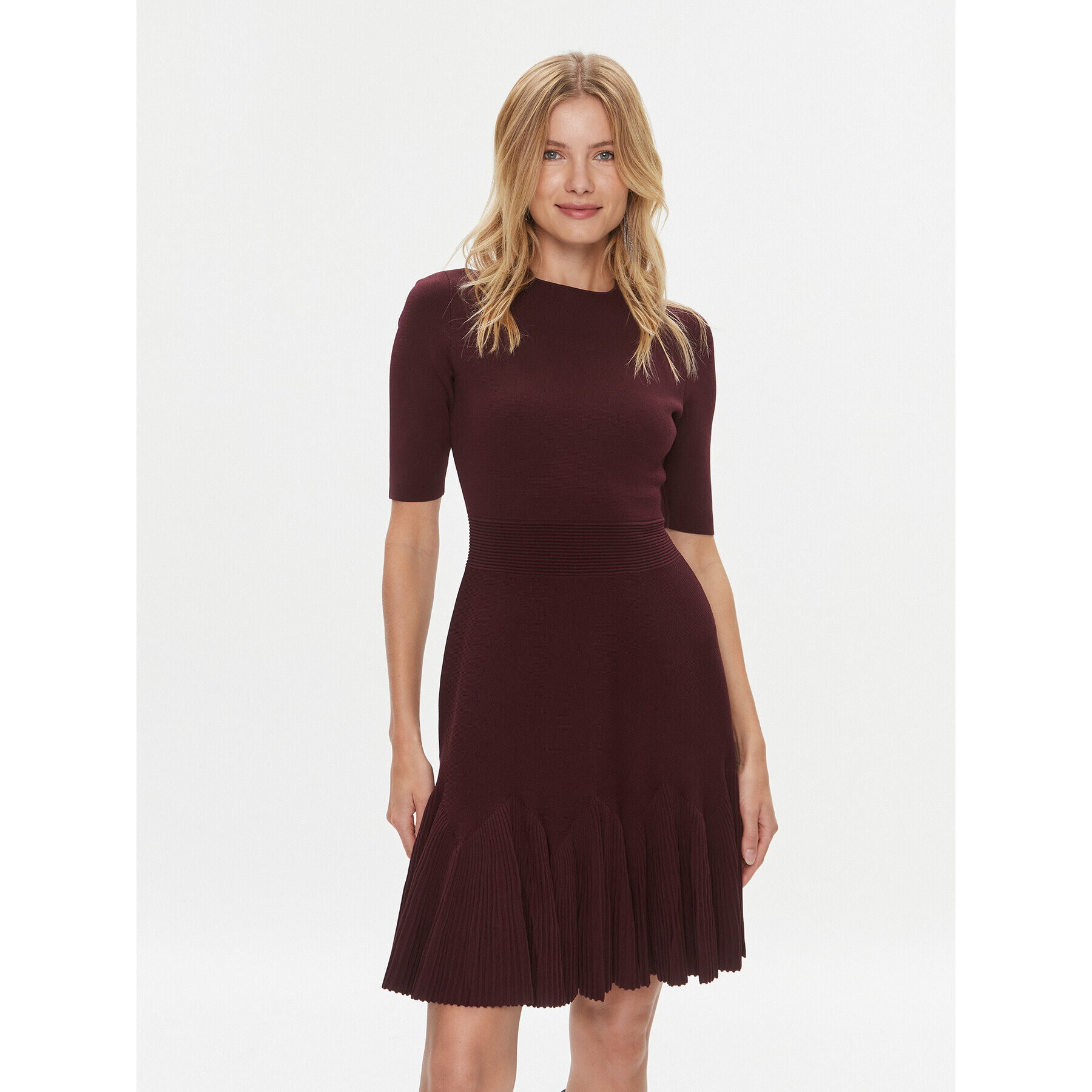 Ted Baker Pletena obleka Josafee 271302 Bordo rdeča Regular Fit - Pepit.si