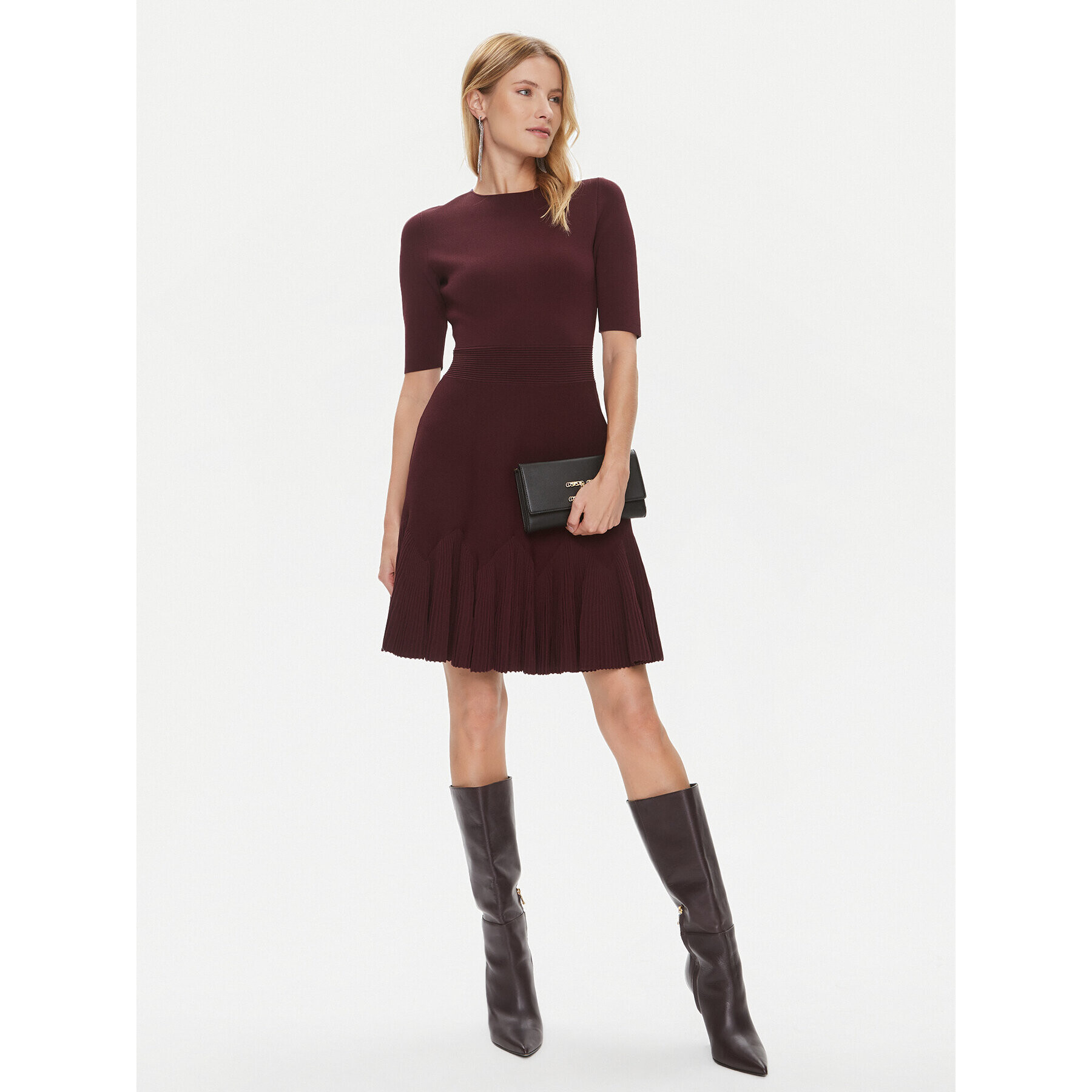 Ted Baker Pletena obleka Josafee 271302 Bordo rdeča Regular Fit - Pepit.si