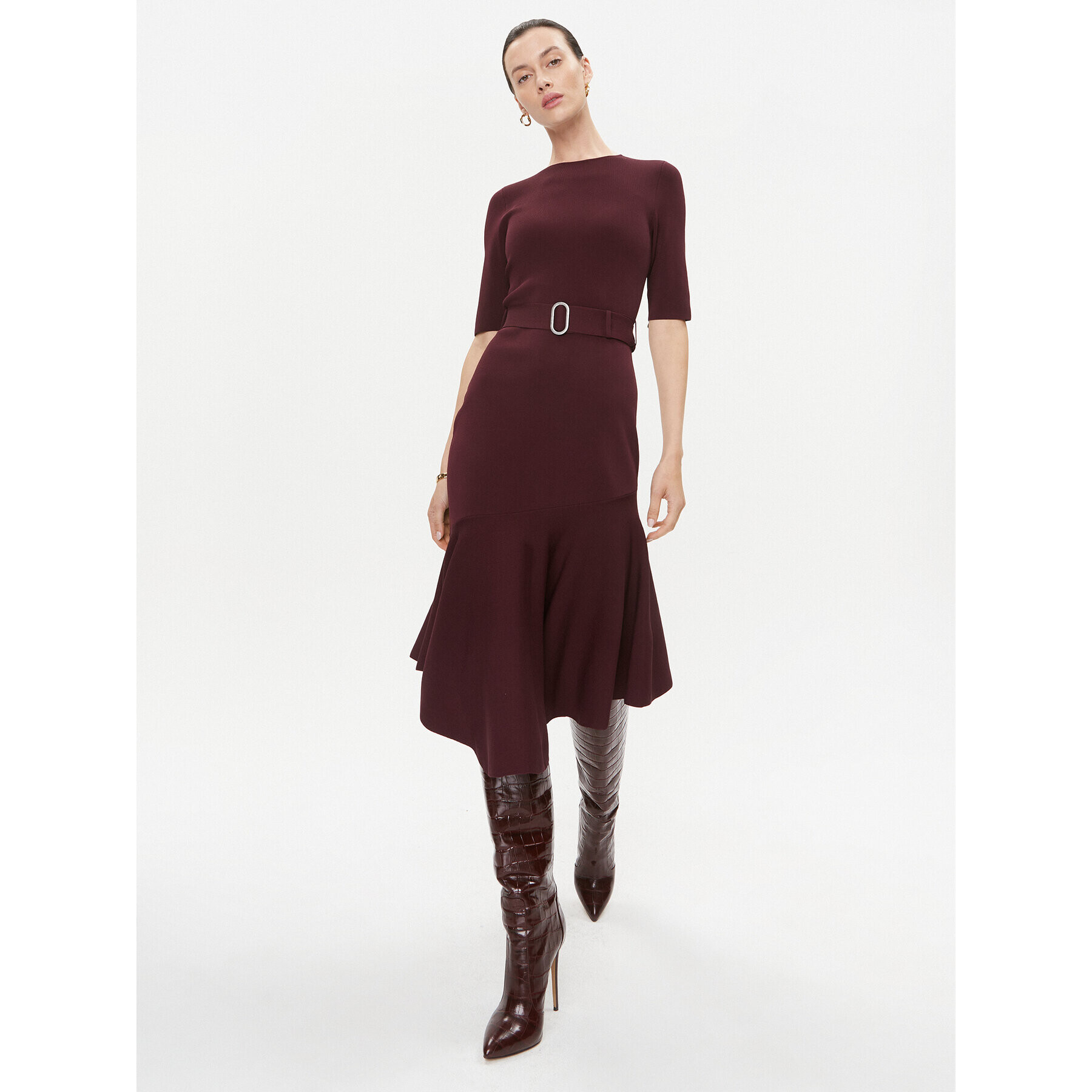 Ted Baker Pletena obleka Samalee 271307 Bordo rdeča Regular Fit - Pepit.si