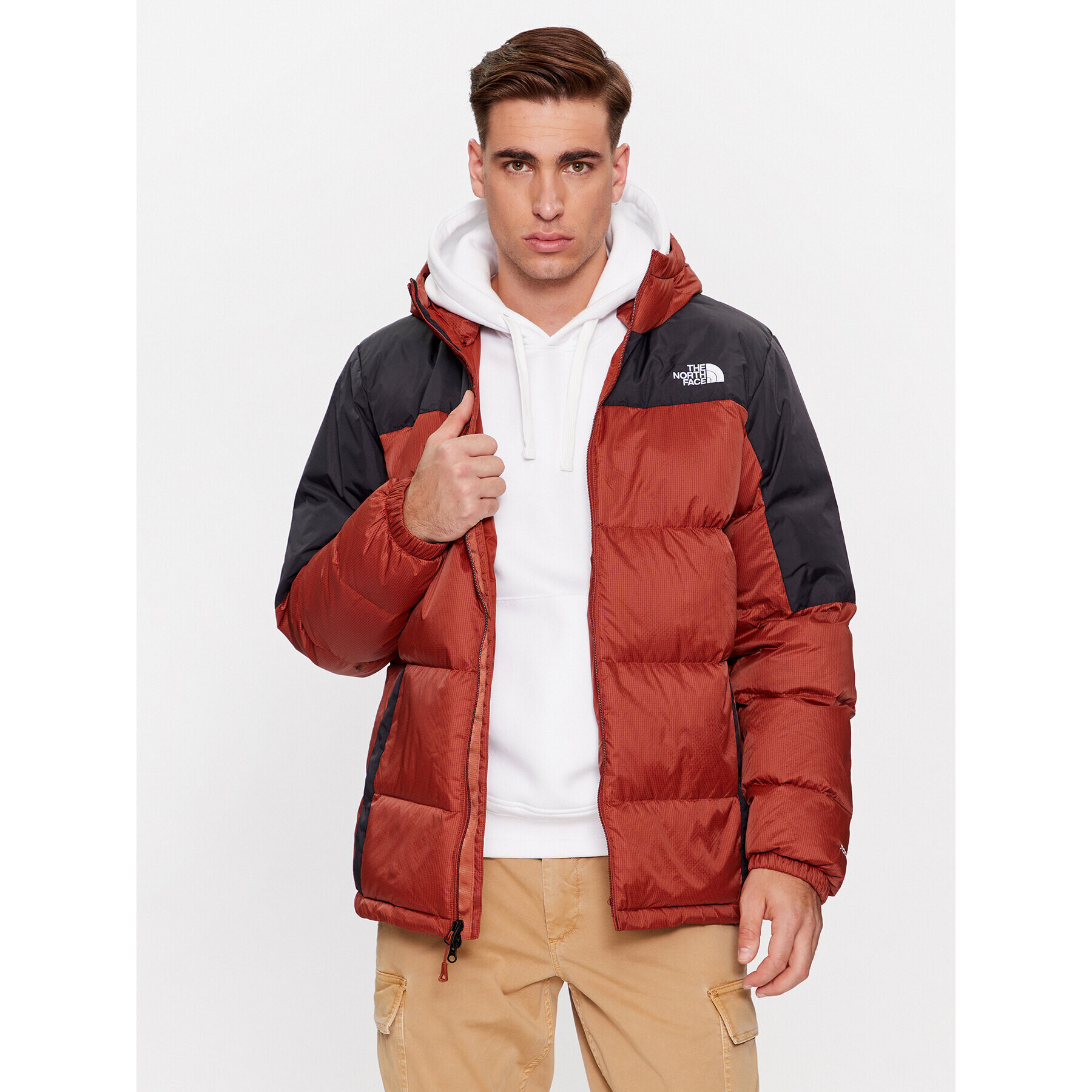 The North Face Puhovka M Diablo Down HoodieNF0A4M9LWEW1 Rjava Regular Fit - Pepit.si