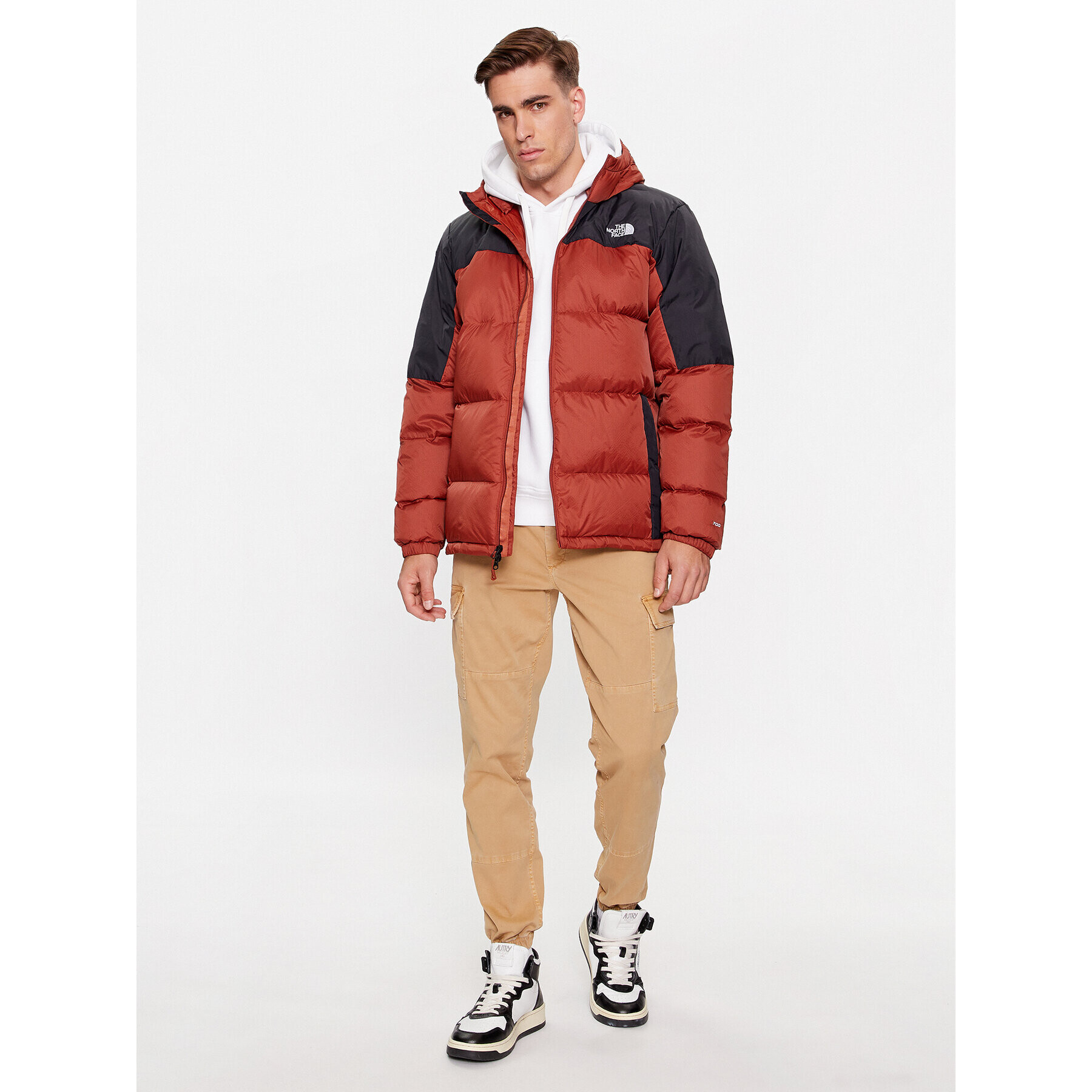 The North Face Puhovka M Diablo Down HoodieNF0A4M9LWEW1 Rjava Regular Fit - Pepit.si