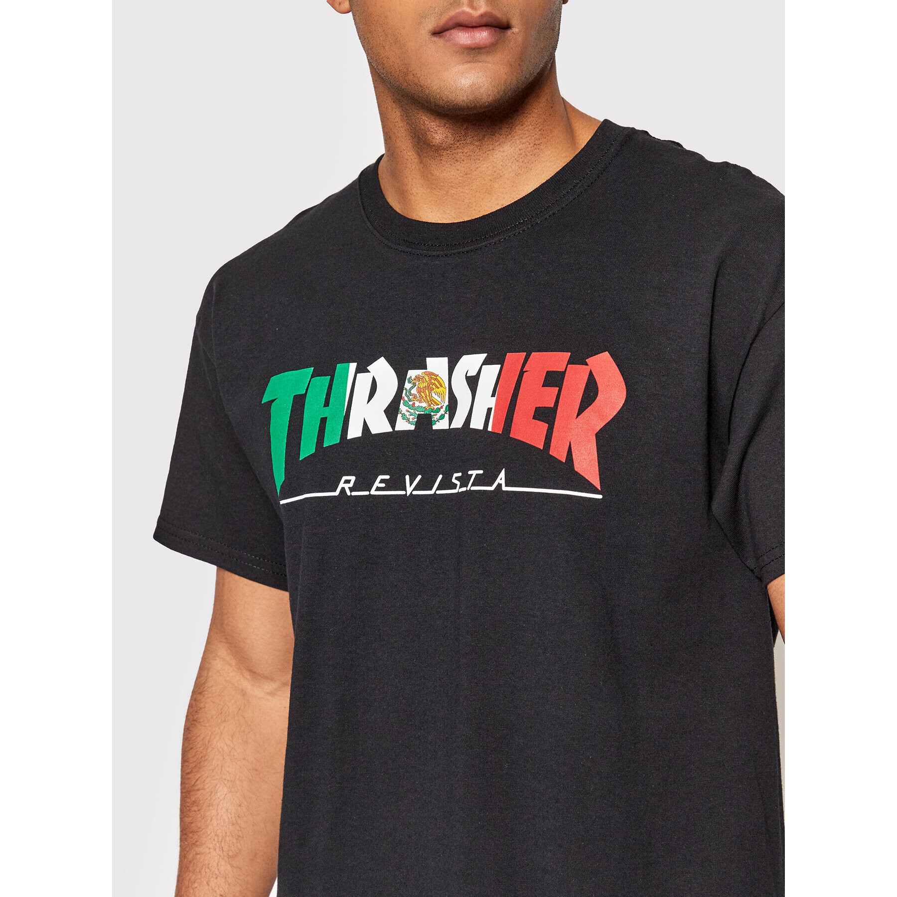 Thrasher Majica Mexico Revista Črna Regular Fit - Pepit.si